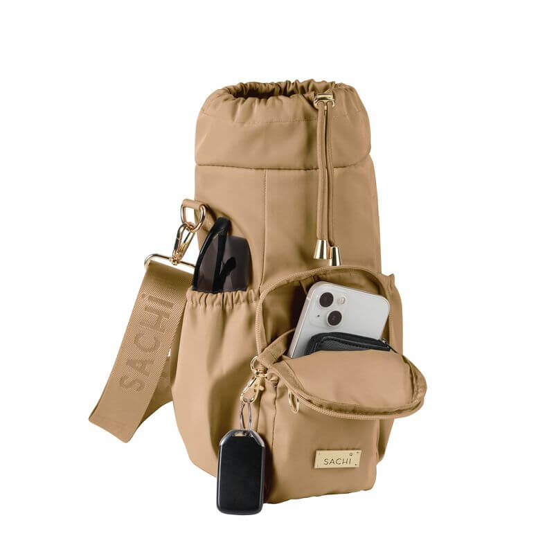 Insulated Crossbody Water Bottle Carrier Bag for Coffee & Drinks - Perfect for Hiking, Travel & Work Commute