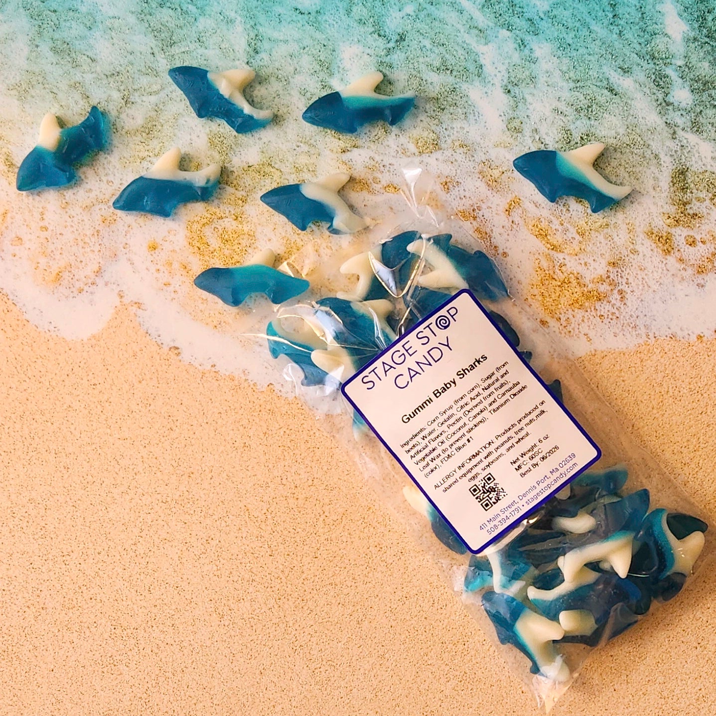 Gummy Baby Sharks Candy - Soft & Chewy Fruit Flavored Sweets for Kids, Parties, and Snacks | Perfect for Birthday Treats, Halloween, and Movie Nights