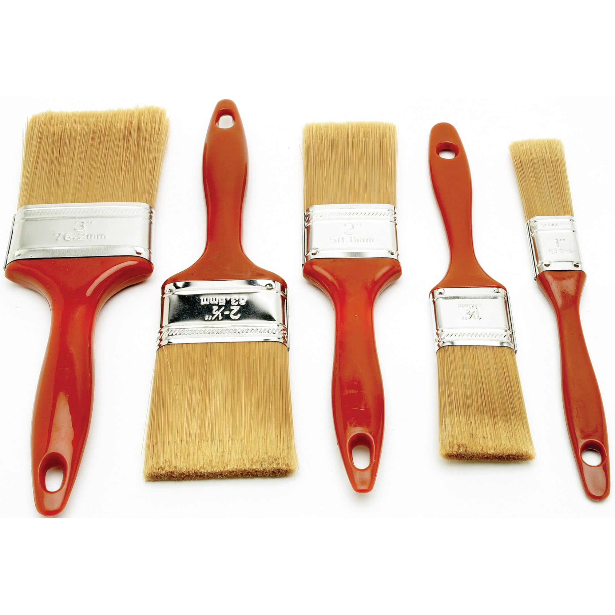 Performance Tool 20195 5-Piece Polyester Paint Brush Set for Home Decor, DIY Projects & Professional Painting - High-Quality Artist Brushes for Walls, Furniture & Crafts