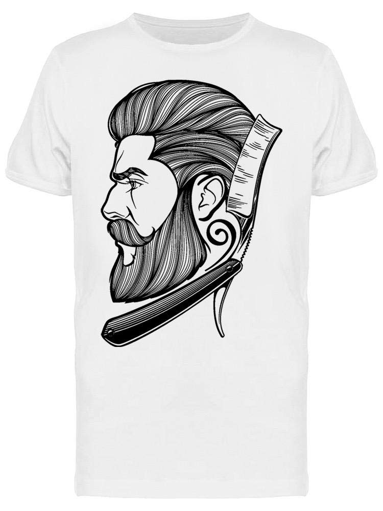 Men's Graphic T-Shirt with Razor Design - Trendy Casual Tee for Everyday Wear, Street Style & Outfits