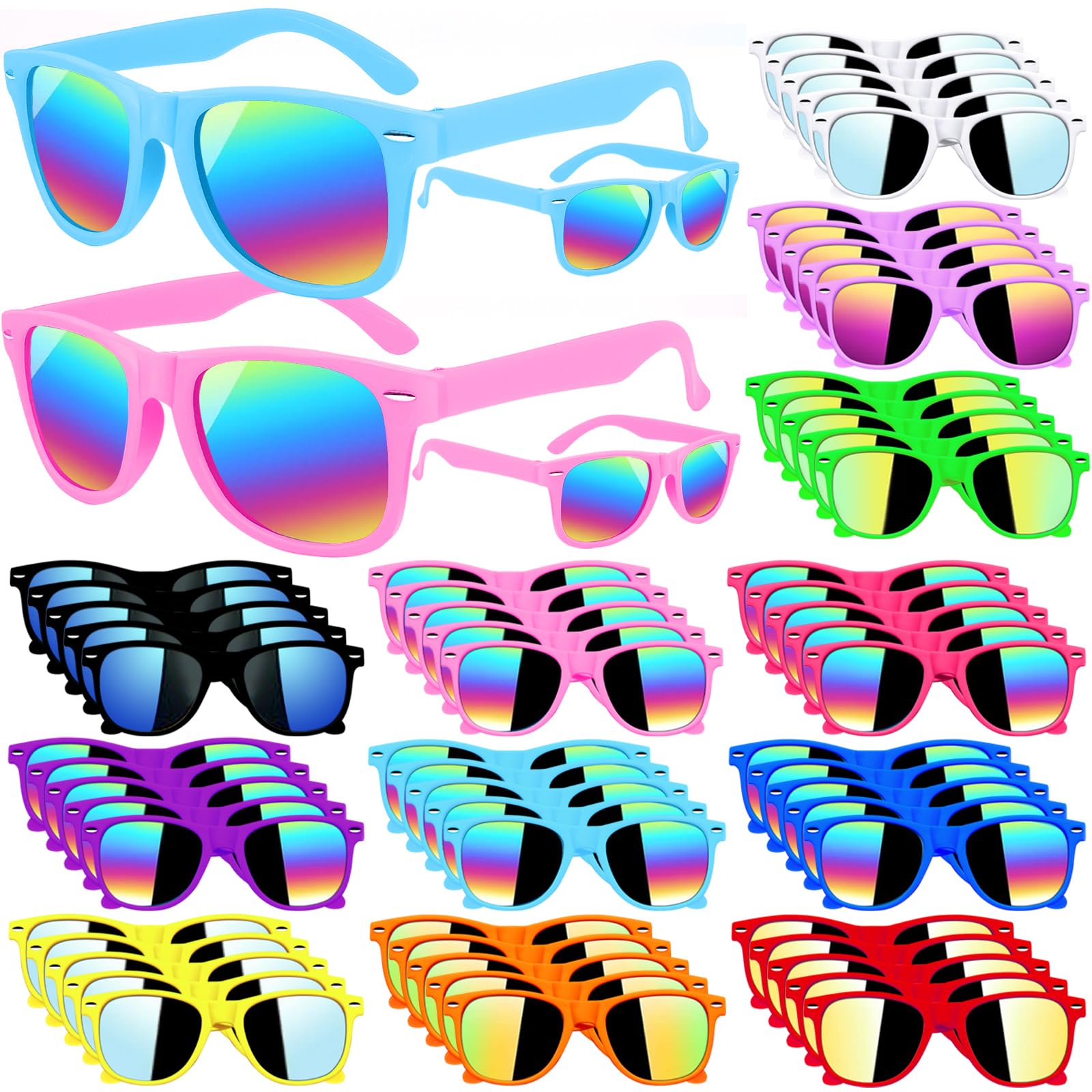 60 Pcs Kids Sunglasses Bulk - Neon Party Sunglasses for Boys & Girls Age 3-8, Summer Pool Beach Party Favors, Birthday Gifts & Outdoor Activities - Perfect for Birthday Parties, Pool Parties, Beach Outings & Summer Events