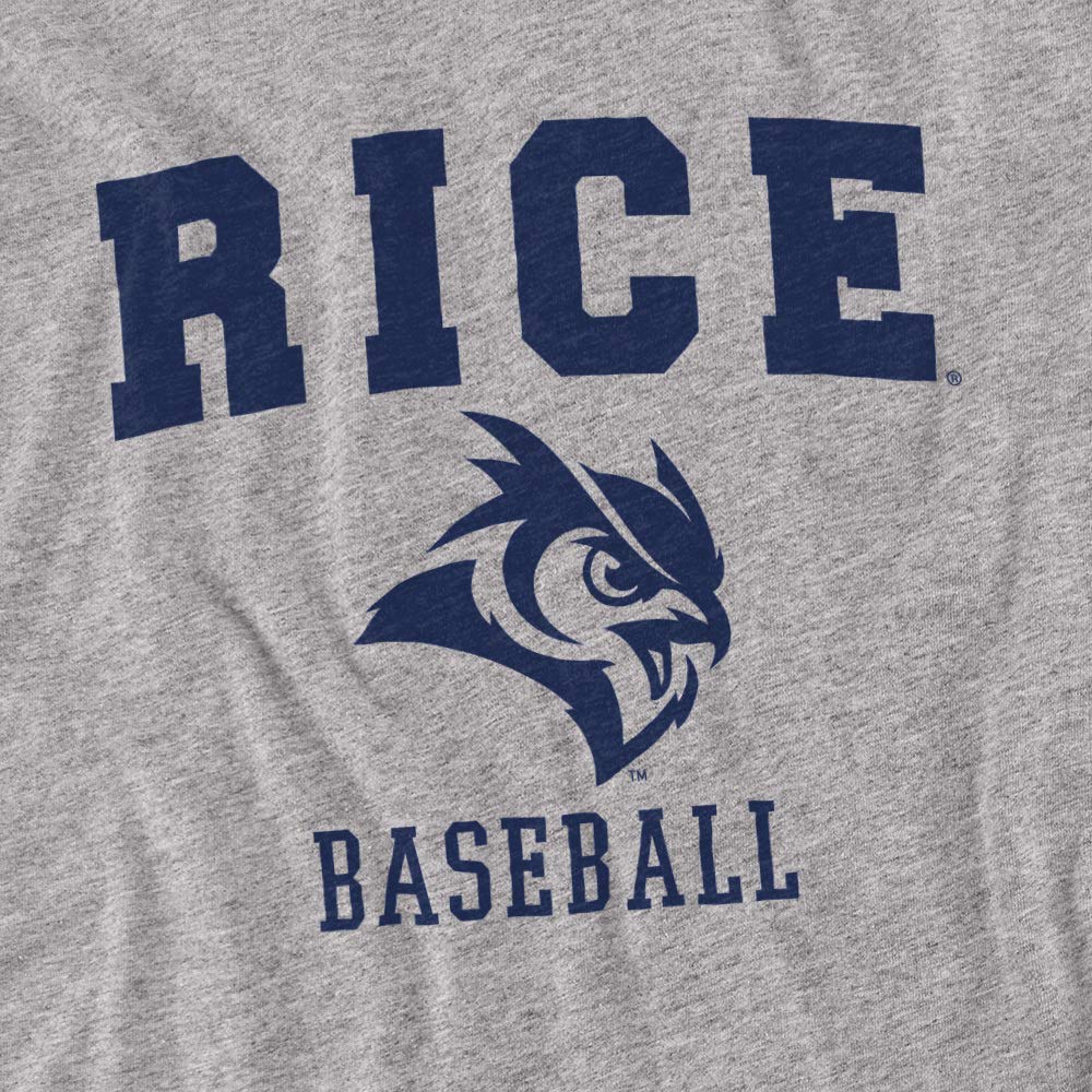 Rice University Official Baseball Unisex T-Shirt for Men & Women - Athletic Heather - Small Size - Perfect for Game Day, School Spirit & Casual Wear