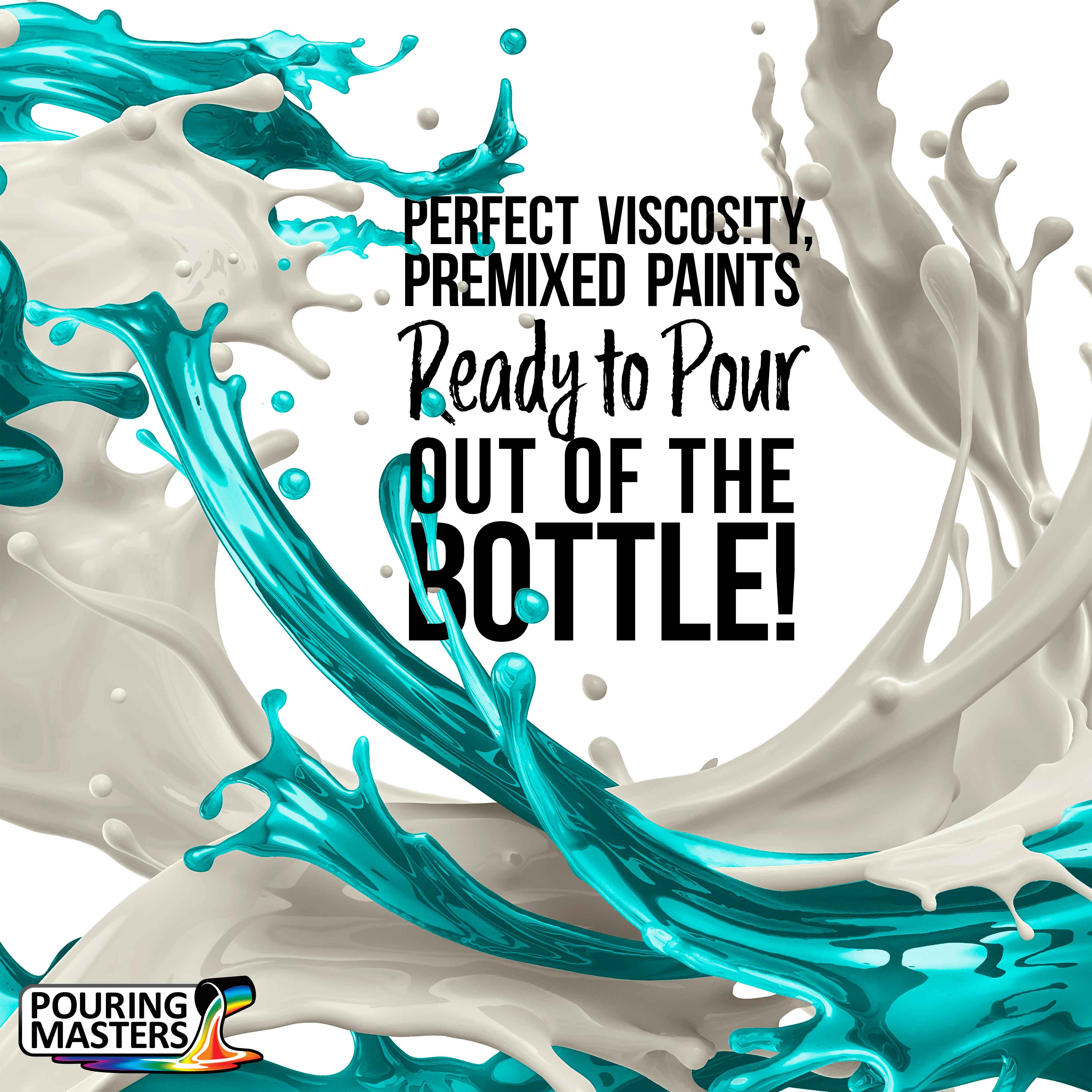36-Color Metallic Ready-to-Pour Acrylic Paint Set - 2oz Bottles with Silicone Oil & Gloss Medium - Premium Pre-Mixed High Flow Acrylic Pouring Supplies for Fluid Art, DIY Crafts, and Home Decor Projects