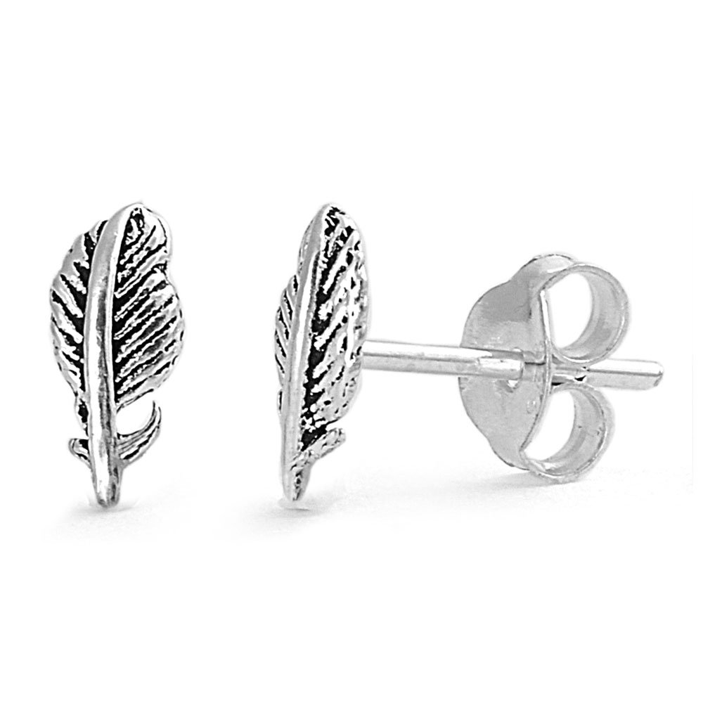 Sterling Silver Feather Stud Earrings for Women - Hypoallergenic Dainty Jewelry Gift for Her - Perfect for Everyday Wear, Parties & Special Occasions