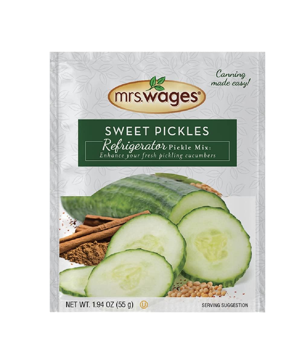Mrs. Wages Sweet Refrigerator Pickle Seasoning Mix - 2 Pack (1.94oz Each) | Homemade Pickles & Quick Pickling | Perfect for Cucumbers, Carrots & Vegetables