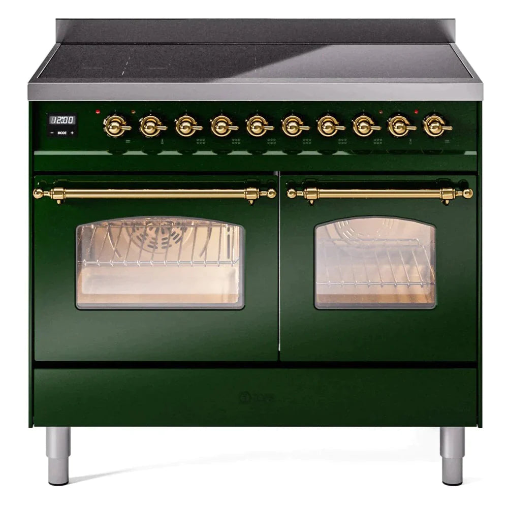 ILVE 40 Nostalgie II Series Freestanding Electric Double Oven Range - 6 Burners, Triple Glass Cool Door, Convection Oven, TFT Display & Child Lock | Perfect for Home Kitchens & Professional Chefs (Model UPDI406NMP)