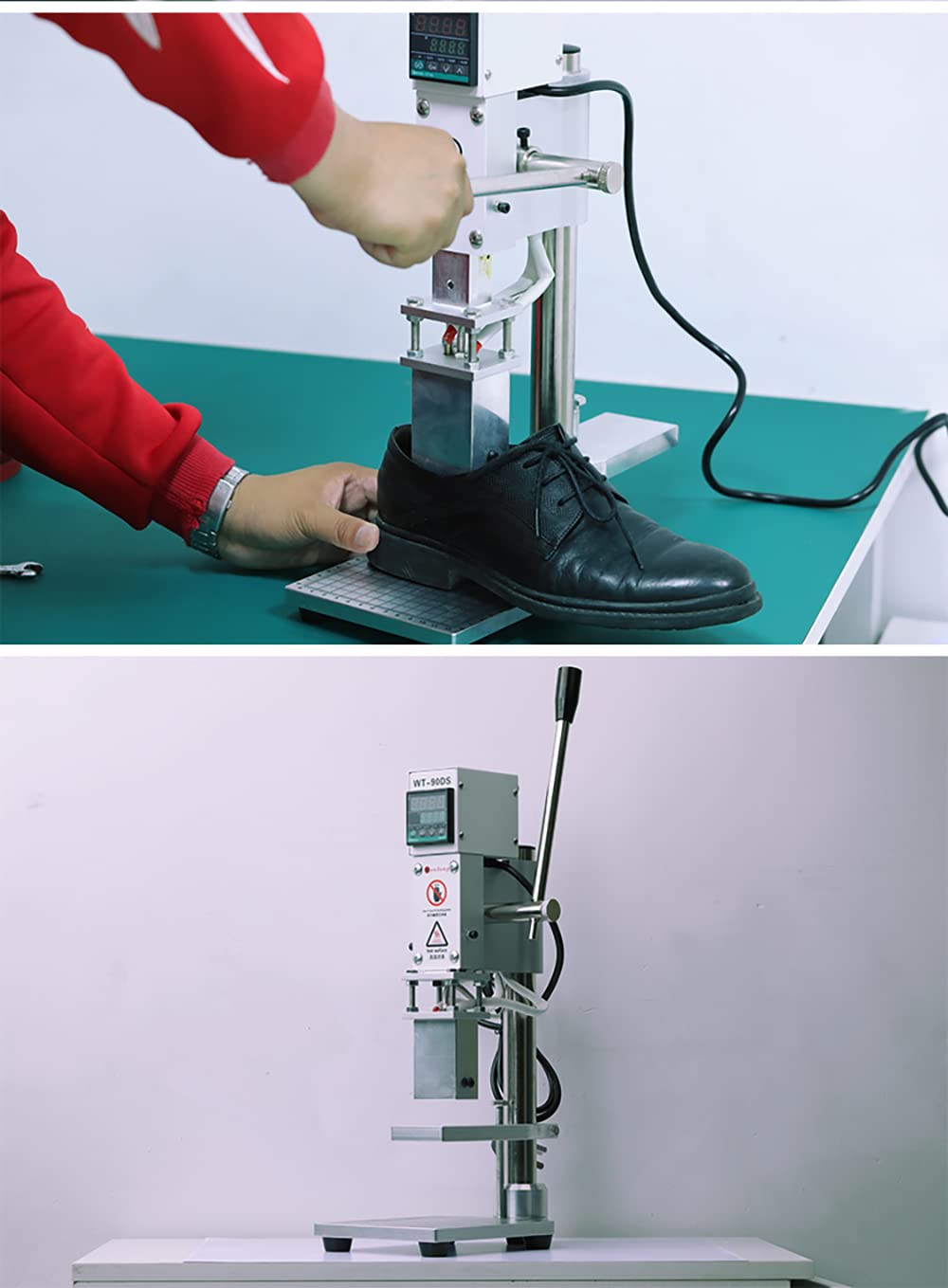 Premium 400W Leather Hot Stamping Machine - Adjustable 0-15CM Stroke & 400℃ Temperature for Shoes, Wallets, Belts Branding - Professional Logo Embossing Tool for Leather Crafts & DIY Projects - Perfect for Small Businesses & Custom Leather Goods Makers