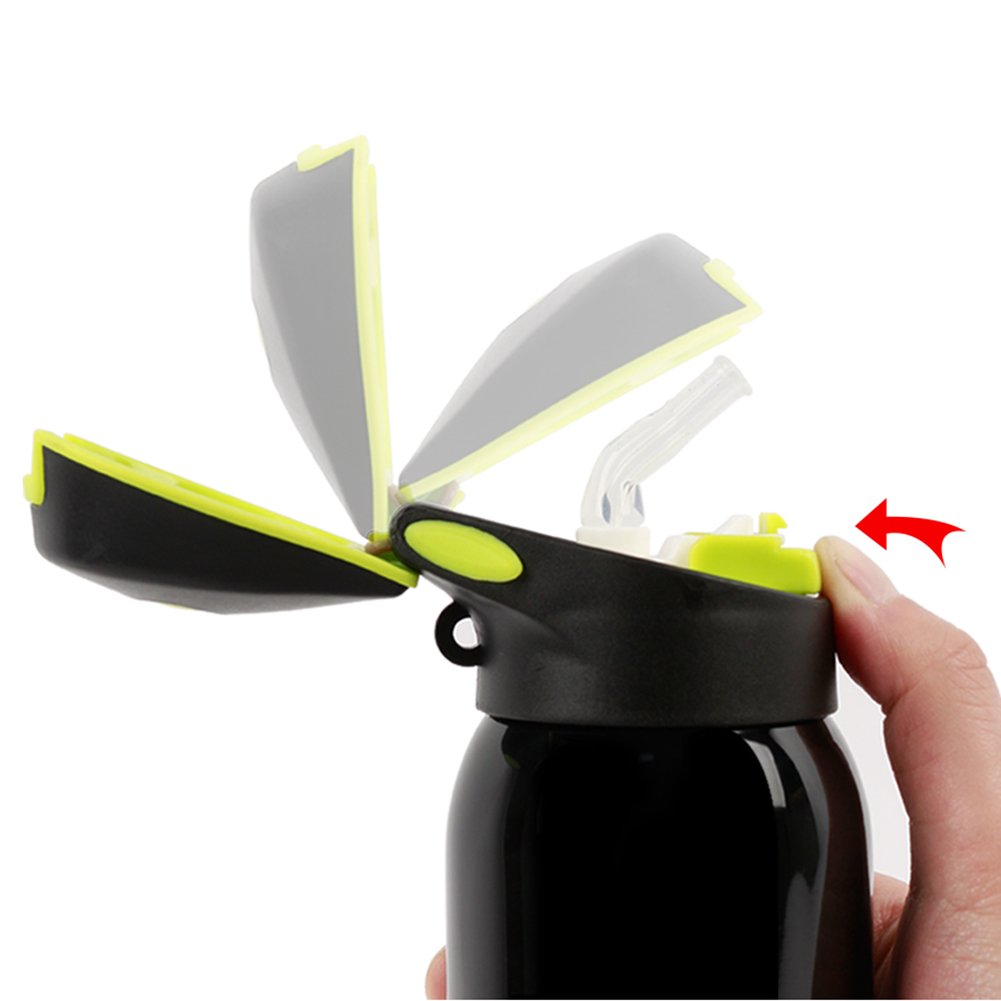 500ml Insulated Stainless Steel Cycling Water Bottle - Vacuum Double Wall Thermal Bike Bottle with Straw Lid & Flex Cap - Leakproof for Biking, Hiking, Gym & Outdoor Sports