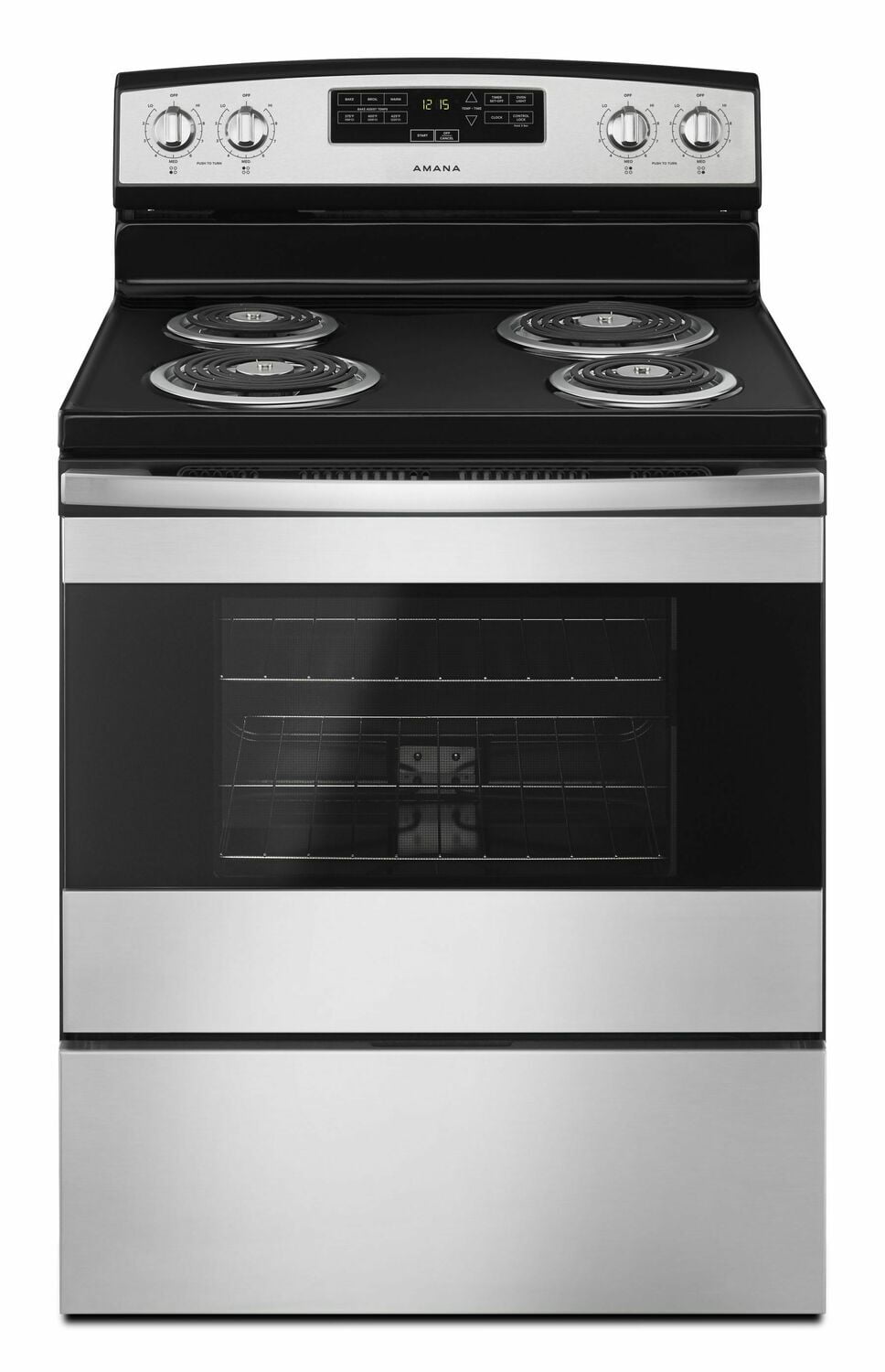 Amana ACR4303MFS 30 Inch Electric Range with Bake Assist - Black Stainless Steel - Perfect for Home Baking & Cooking