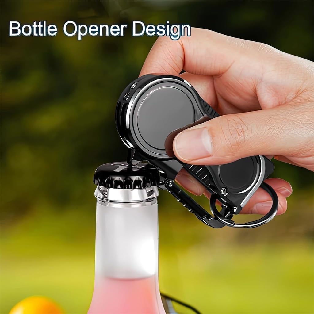 Metal Torch Lighter with Clock Dial & Compass - Refillable Butane, Adjustable Flame, Red Fire for Camping, Hiking, BBQ & Outdoor Adventures - Cool Multifunctional Keychain Lighter for Men & Women
