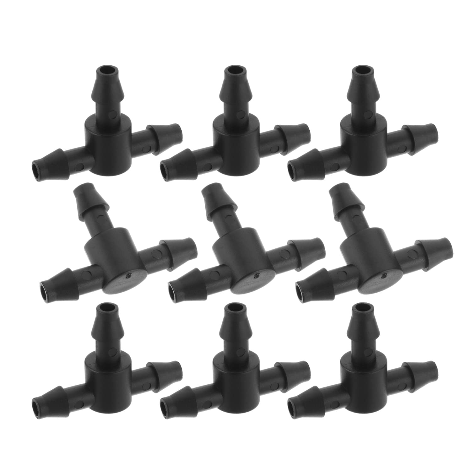 MroMax 3-Way Barb Drip Tee Pipe Connector 4mm 7mm Hose Fitting for Garden & Agricultural Irrigation System - Plastic (50pcs) - Perfect for Drip Irrigation, Hydroponics & Water Distribution