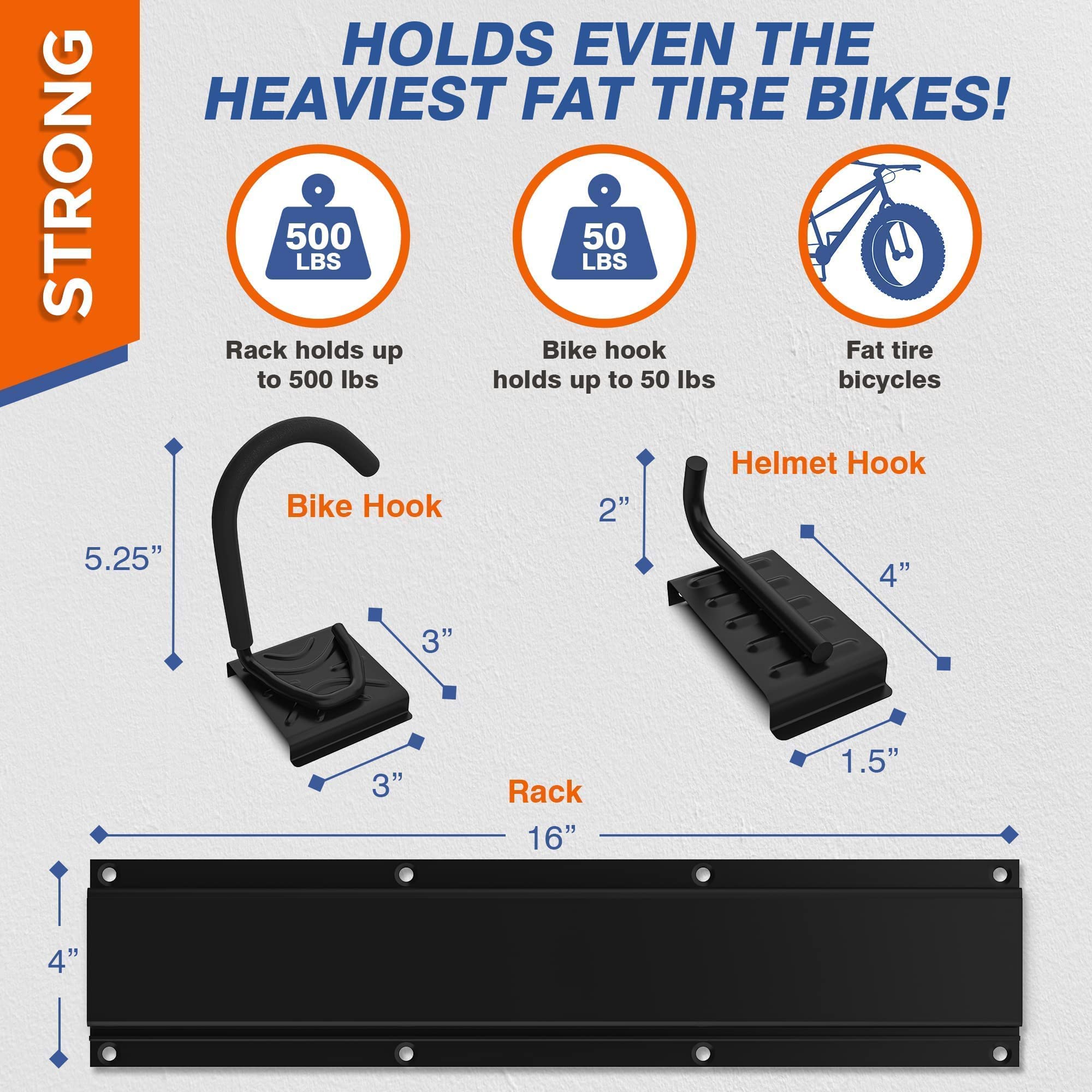 Wall Mount Bike Rack for Garage - Heavy Duty Bike Hanger Storage for Home & Cycling