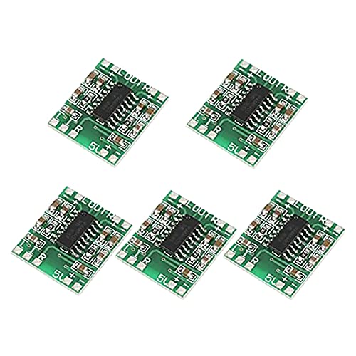 5 Pcs PAM8403 Digital Audio Amplifier Board - 2X3W Class D Power Amplifier Module, DC 5V for DIY Speakers, Home Theater & Car Audio Systems