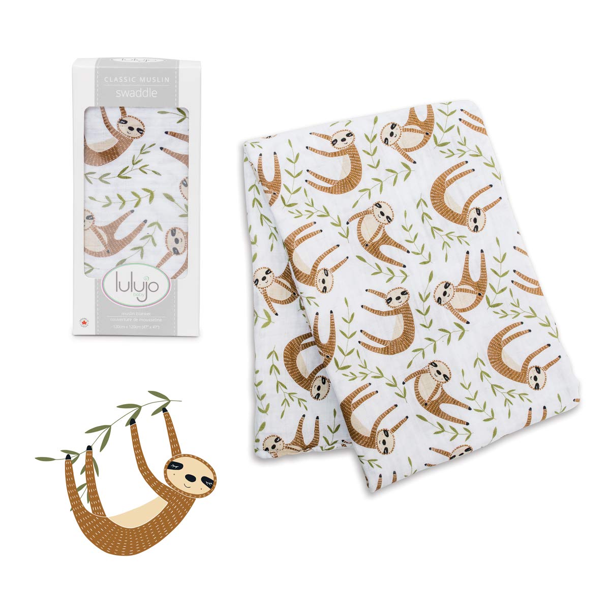 Lulujo Baby Swaddle Blanket - 100% Cotton Muslin Receiving Blanket for Newborns | Ultra Soft Unisex Swaddle Wrap for Boys & Girls | 47
