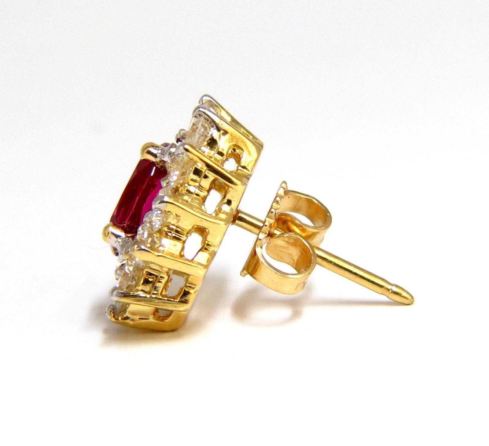GIA Certified 3.68 Carat Natural Ruby Diamond Earrings in 18K Gold - Perfect for Weddings, Anniversaries & Special Occasions