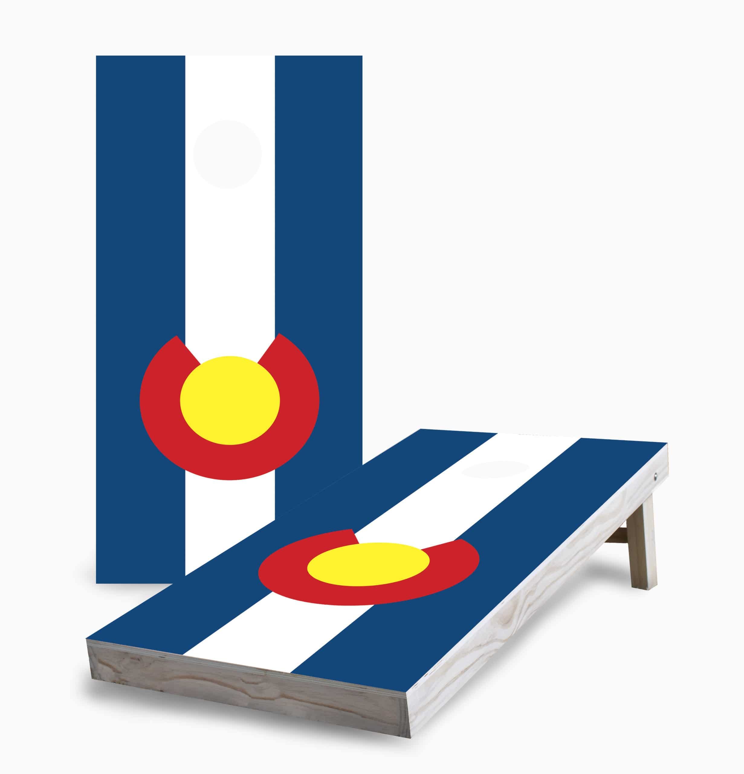 Colorado State Flag Cornhole Game Set with 2 Boards & 8 Bags - Premium Outdoor Tossing Game for Backyard, Tailgating, and BBQ Parties - American Flag Design Bean Bag Toss Set for Adults and Kids