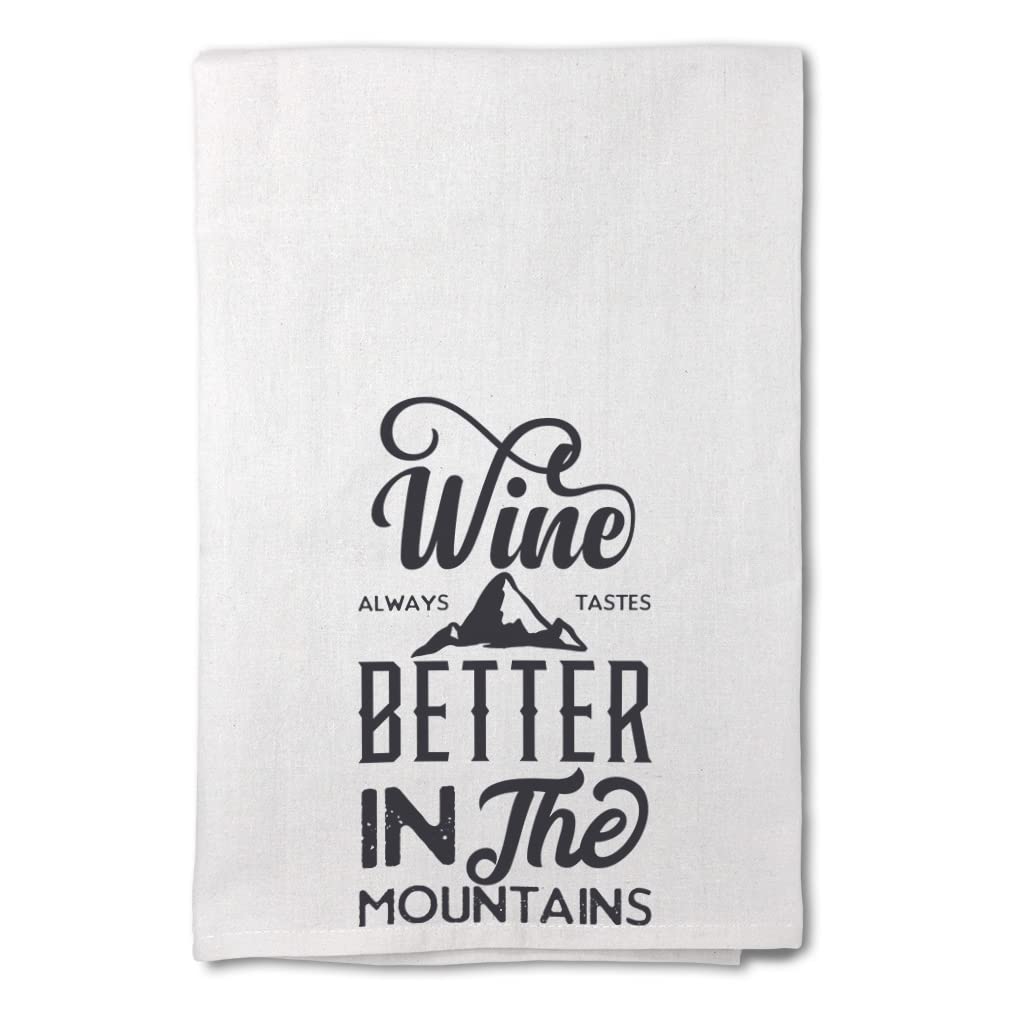 Mother's Day Kitchen Towels - Flour Sack Dish Towels for Camping & Wine Tasting | Mountain Themed Cleaning Supplies for Home & Outdoor Use