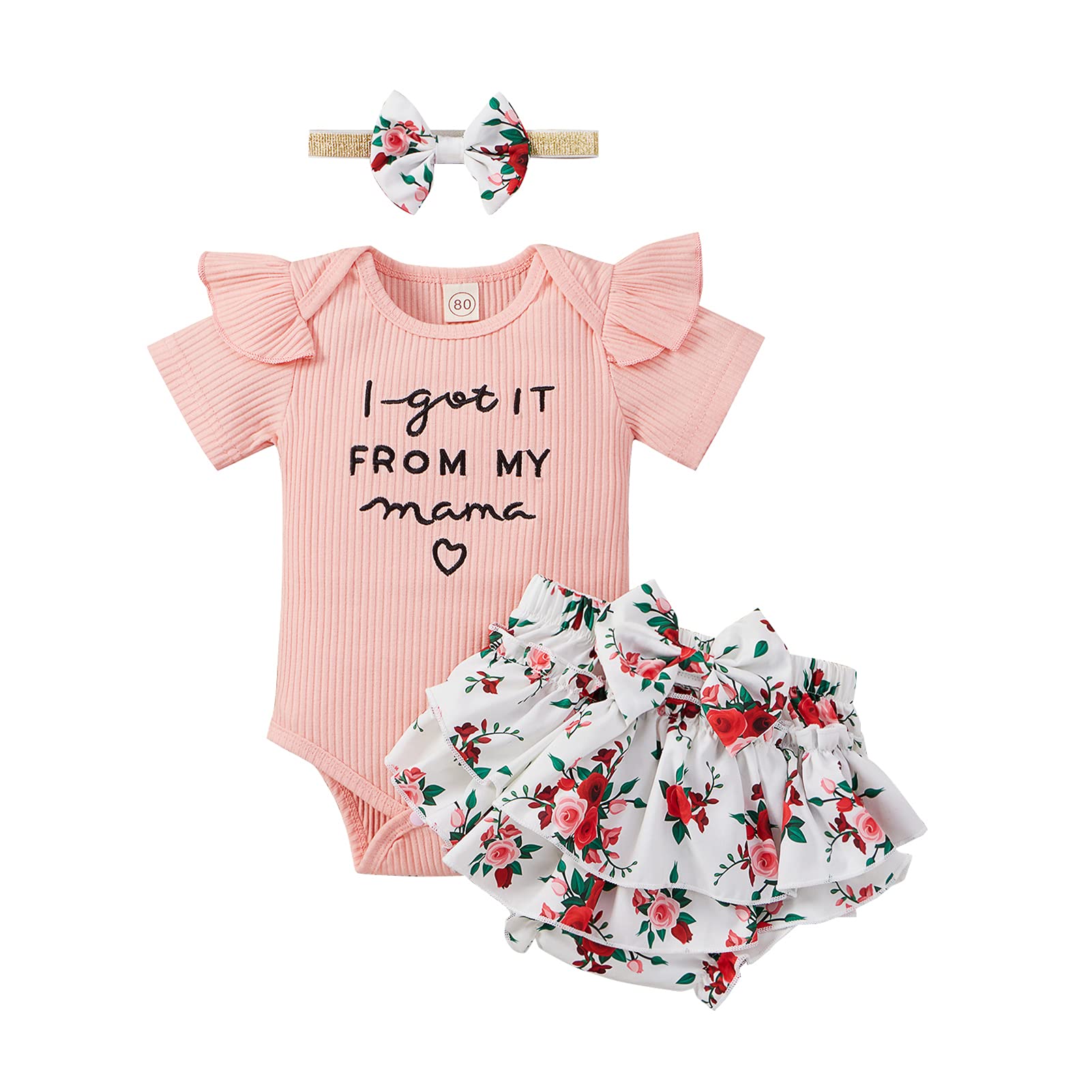Adorable Newborn Baby Girl Outfits - Ribbed Bodysuit Romper & Floral Shorts Set | Summer Baby Clothes for Girls | Perfect for Playdates, Photo Shoots & Family Outings