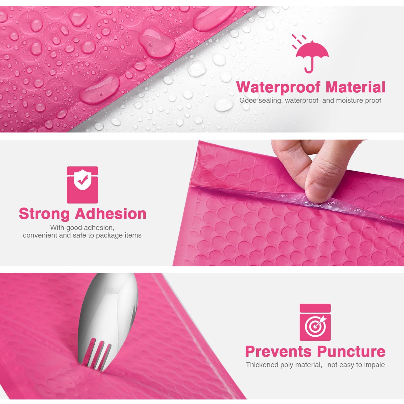 Metronic 6x10 Inch Pink Bubble Mailers - 100 Pack Opaque Padded Self-Seal Envelopes for Shipping Jewelry, Makeup & Small Gifts | Perfect for Ecommerce, Online Stores & Small Business Shipping Needs