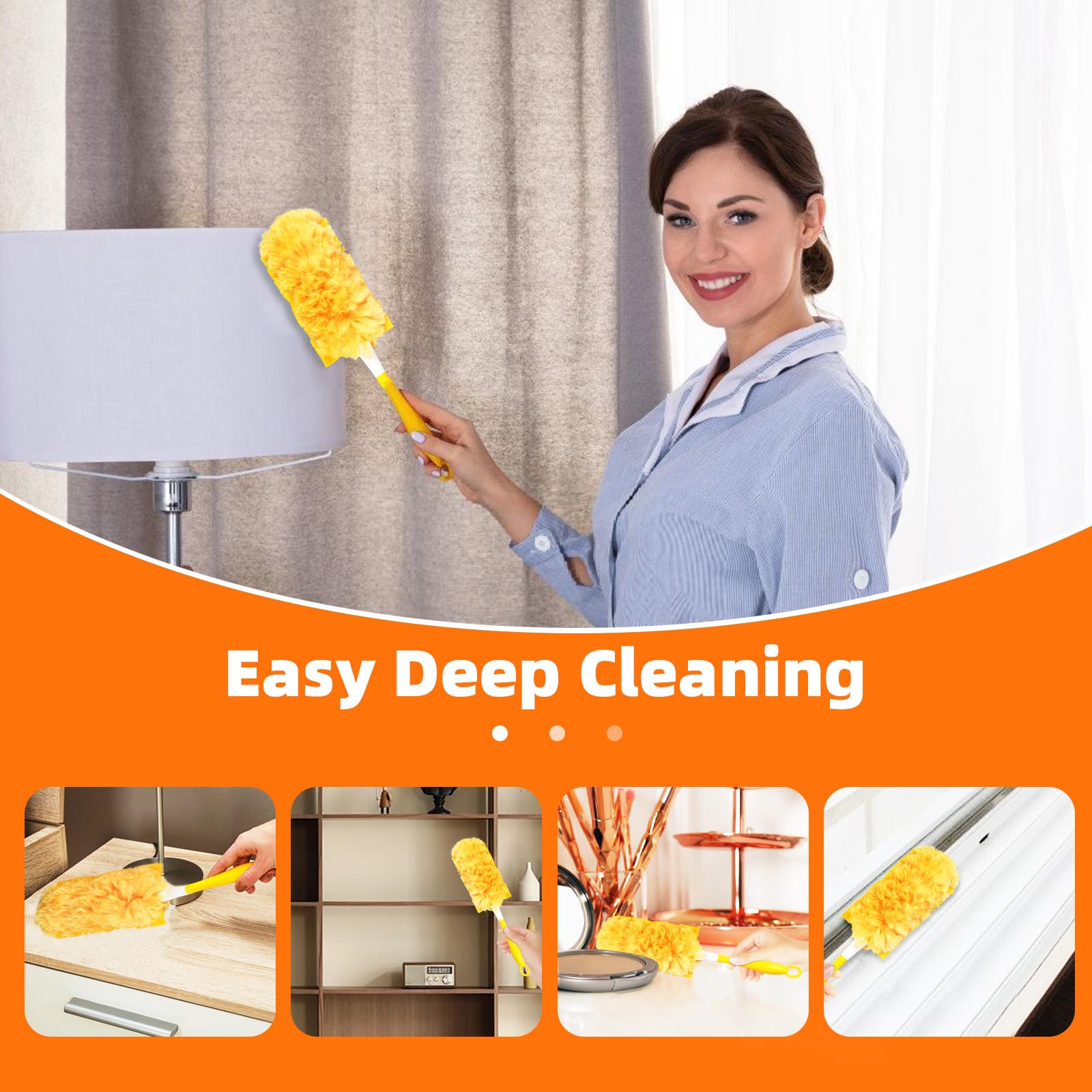 30 Pack 360 Dusters Refills for Swiffer Dusters - Unscented Heavy Duty Cleaning Kit with 1 Handle - Perfect for Dusting Furniture, Blinds, Ceiling Fans, Electronics & Hard-to-Reach Areas - Disposable & Convenient for Home & Office Cleaning