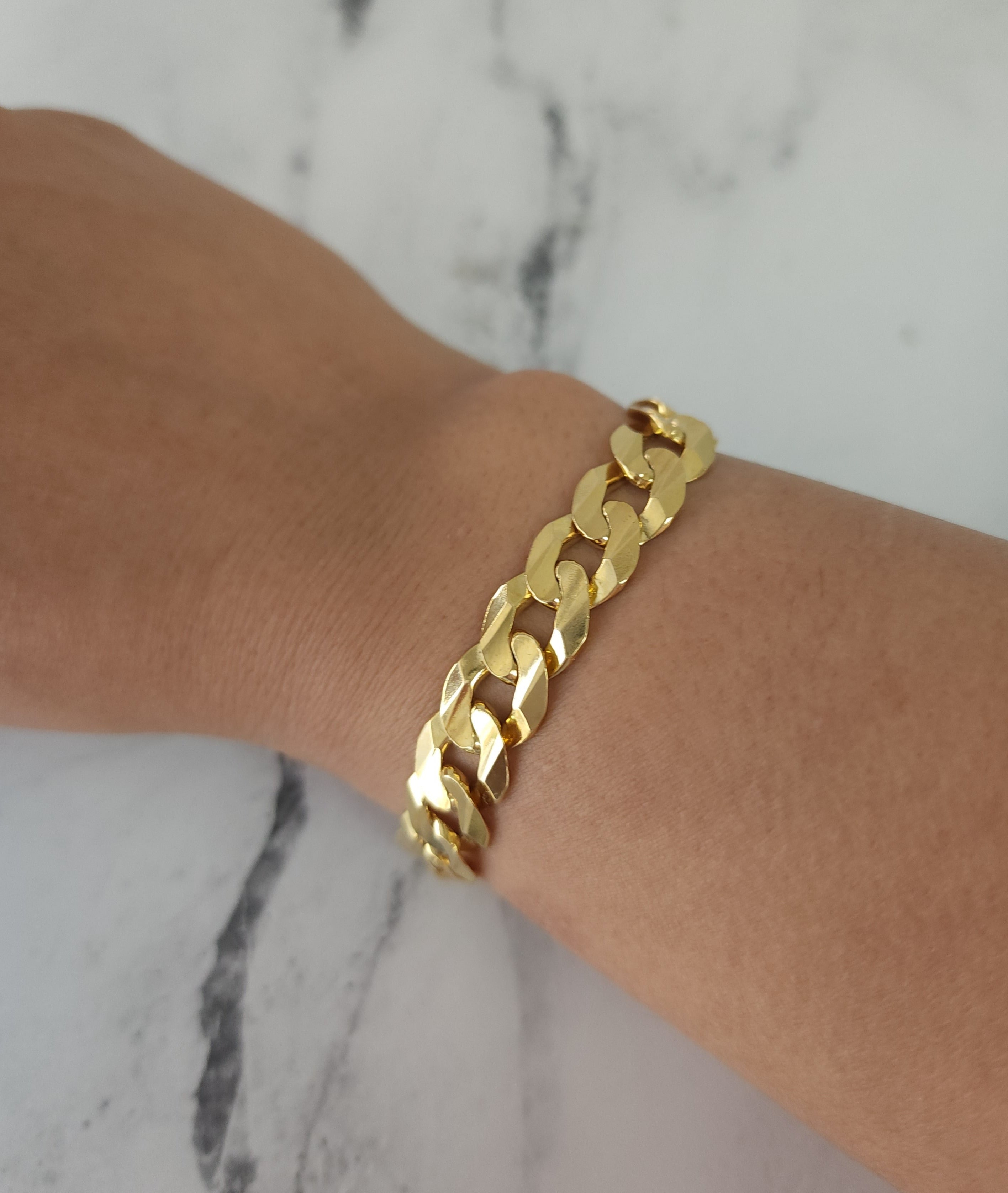 14K Yellow Gold Cuban Link Bracelet for Men - Luxury Hip Hop Jewelry Gift for Birthday, Anniversary & Special Occasions
