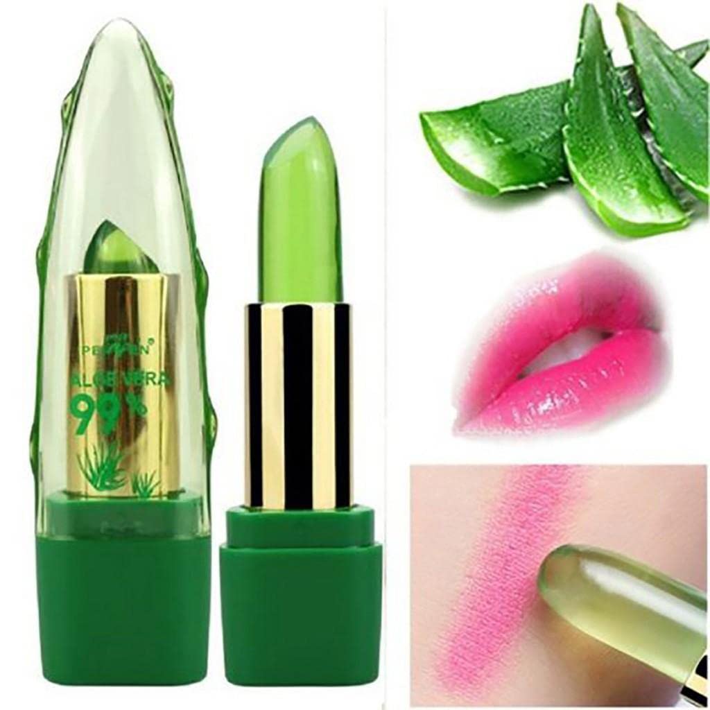 Natural Aloe Vera Tinted Lip Balm - Color Changing Jelly Lipstick with Long Lasting Moisture & Hydration | Women's Lip Care for Daily Use, Makeup & Dry Lips Relief