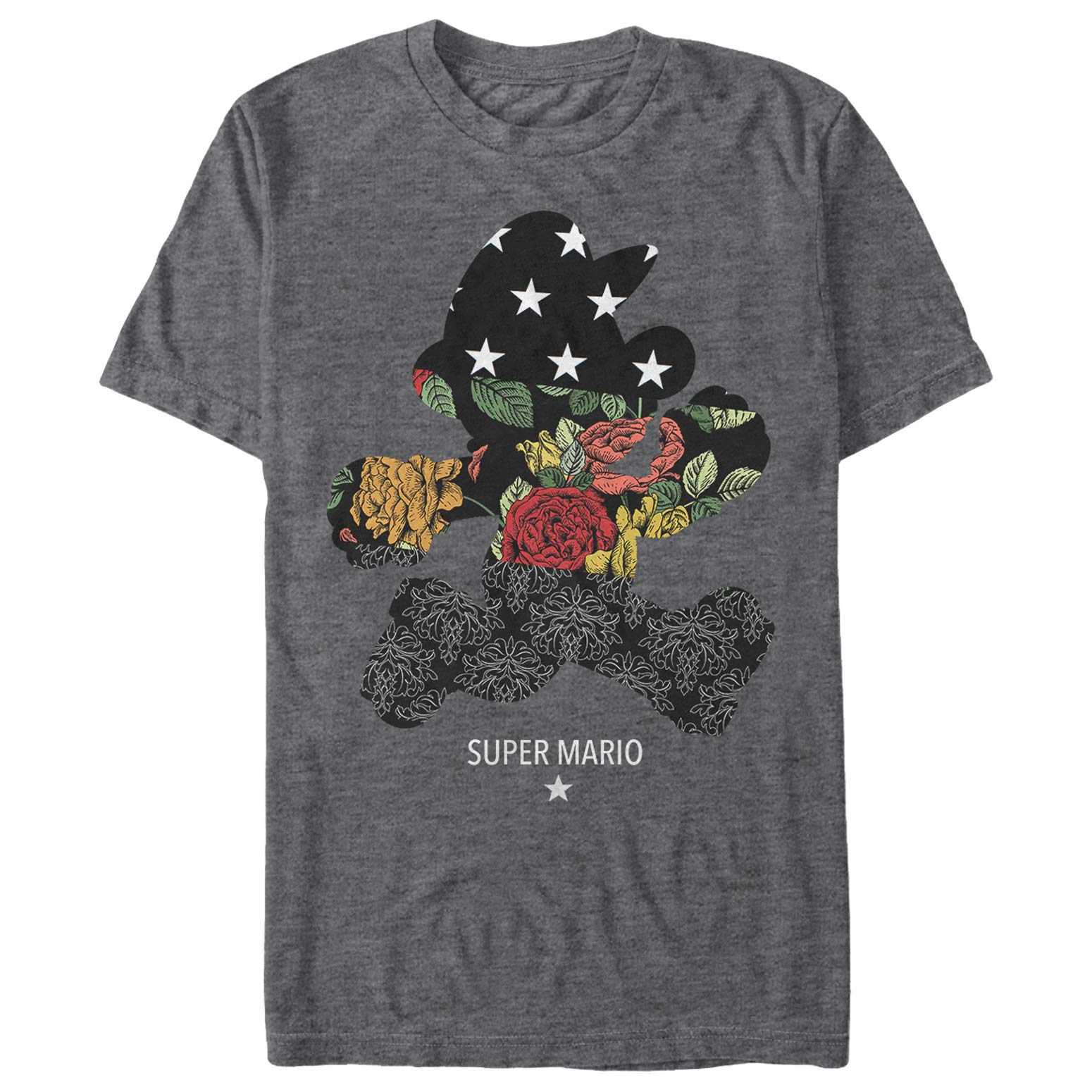 Nintendo Mario Graphic T-Shirt for Men - Retro Gaming Tee with Ornate Pattern | Perfect for Casual Wear, Cosplay & Gamer Gifts