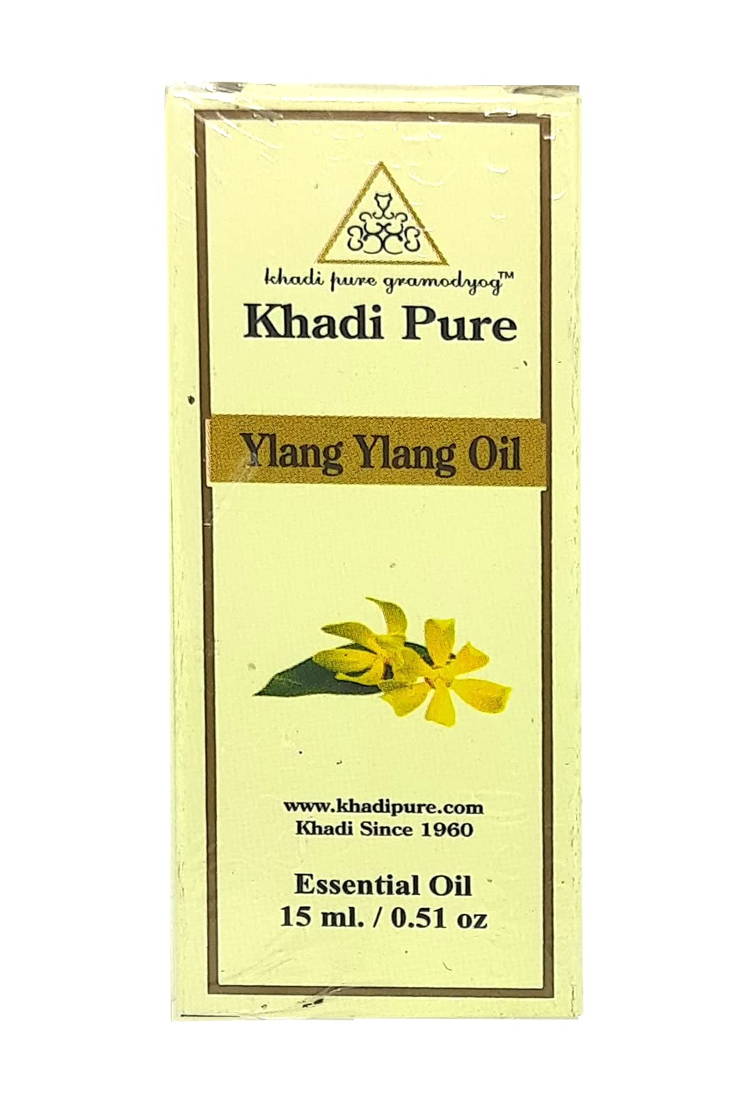 Khadi Pure Herbal Ylang Ylang Essential Oil 15ml - 100% Natural Aromatherapy Oil for Relaxation, Stress Relief & Skin Care | Perfect for Diffusers, Massage & DIY Beauty Products