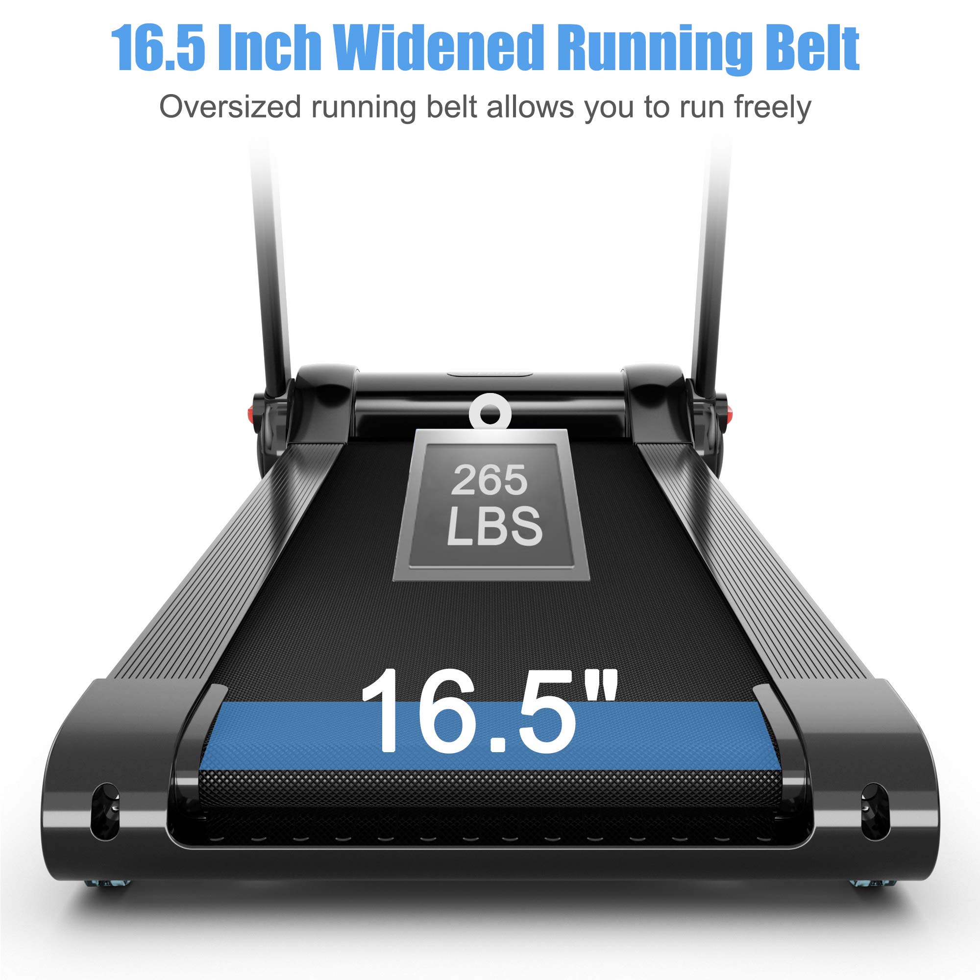 GYMAX Folding Treadmill - 2.25HP Electric Motorized Running & Walking Machine with LED Touch Screen | Portable Cardio Workout Equipment for Home Gym & Office | Perfect for Small Spaces & Daily Exercise