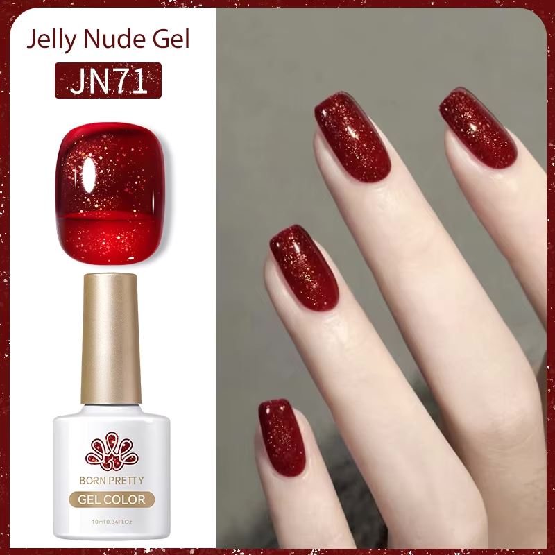 Born Pretty Jelly Nude Gel Polish - Long Lasting Soak Off UV LED Nail Polish for Salon & Home Manicure - Perfect for Weddings, Parties & Everyday Wear