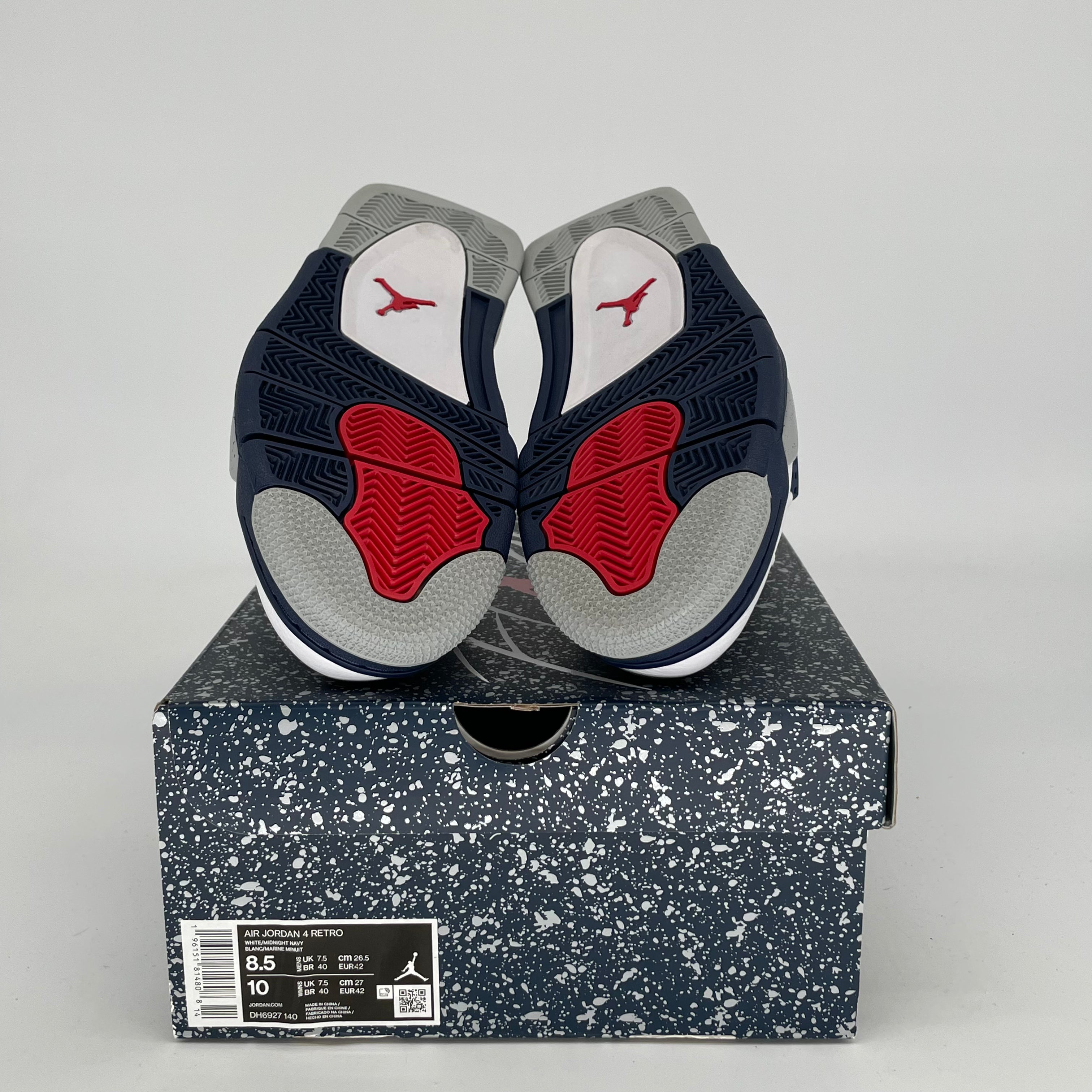 AIR JORDAN 4 Retro Midnight Navy Men's/Women's Sneakers - Size 8.5 (Men) / 10W (Women) - Style Code DH6927-140 | Basketball Shoes for Court Performance & Streetwear Fashion