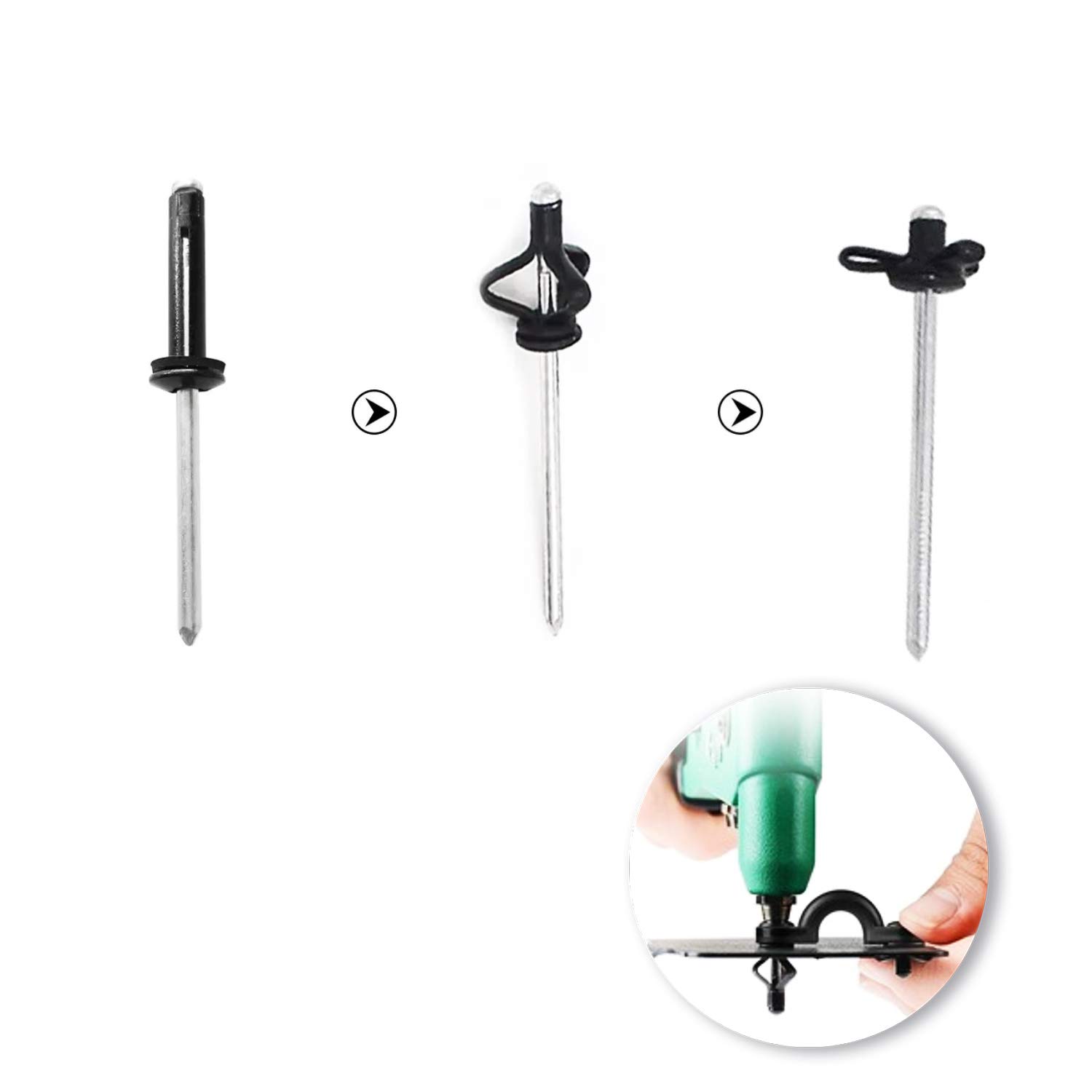 Kayak Rivet Tri-Grip Set - 20 PCS Aluminum Boat Rivets for Kayak Accessories | Durable Marine Hardware for Kayak Repair & DIY Boat Maintenance