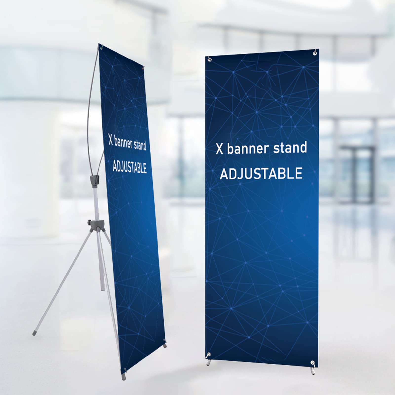 2.5'x6.5' Adjustable X Banner Stand (2 Pack) - Portable Trade Show Display with Carrying Bag - Ideal for Business Events, Retail Stores & Conventions