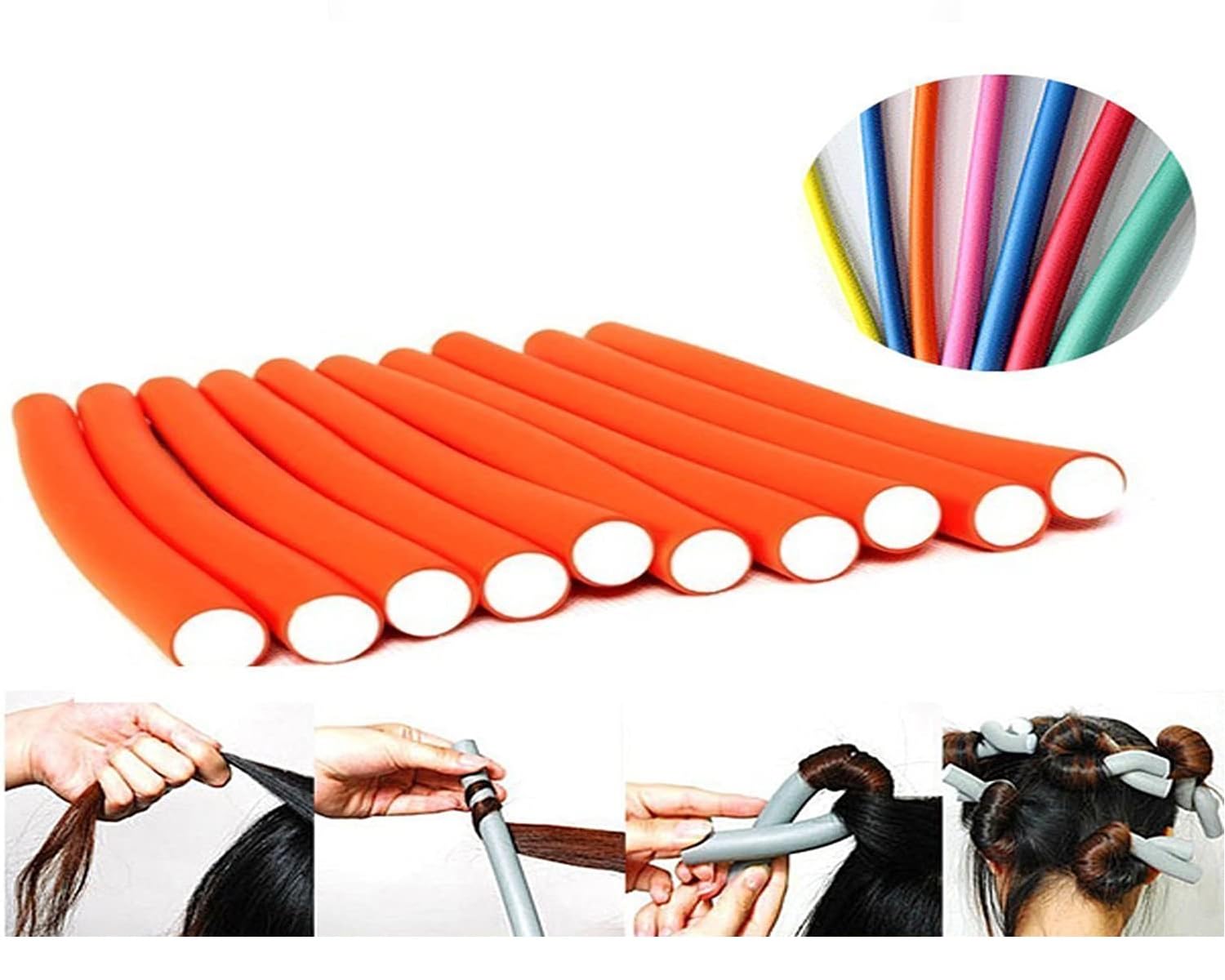 Soft Sponge Bendy Twist Hair Curler Roller - Easy Hair Care Tool for Effortless Curls (Multicolor) | Perfect for Home Styling & Travel