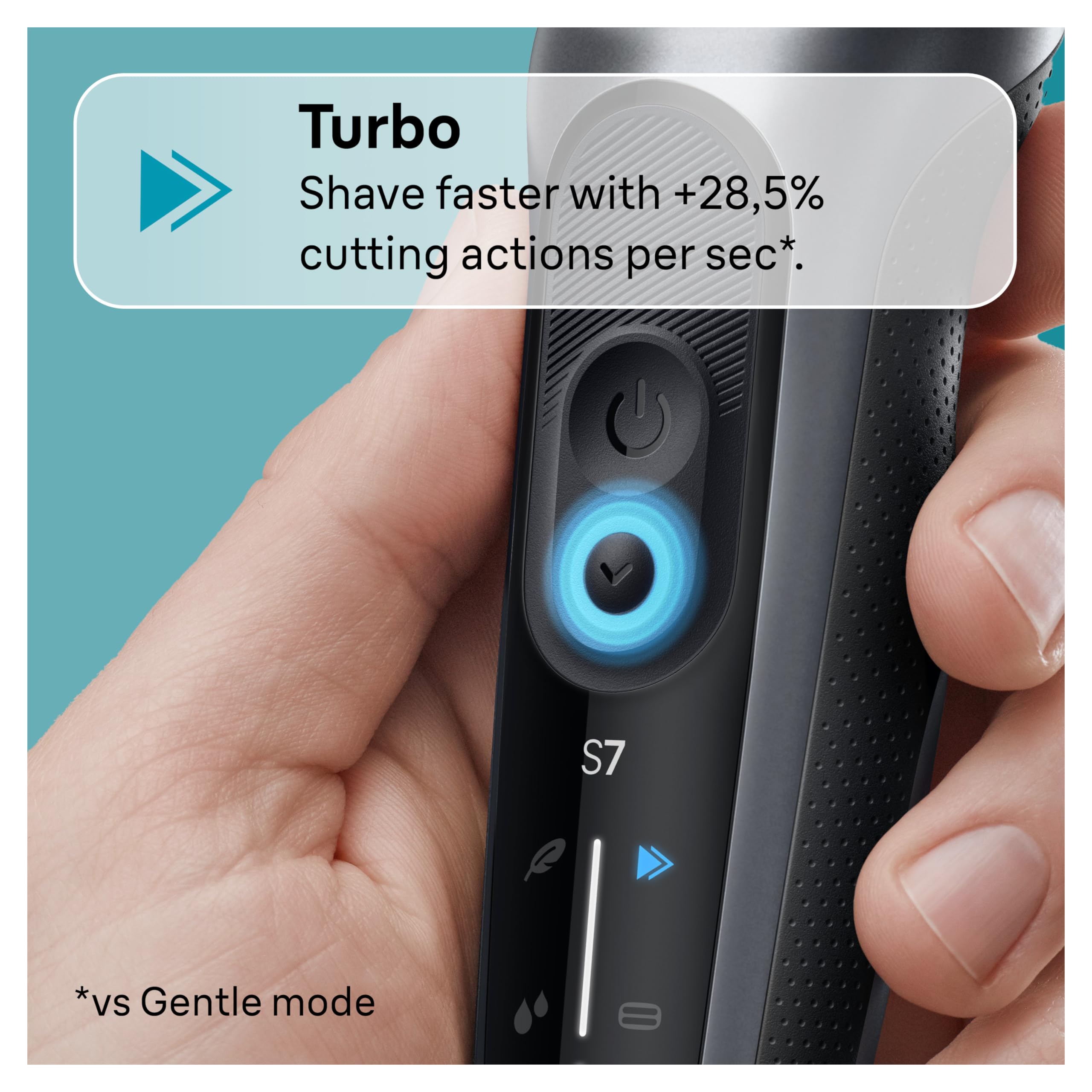 Braun Series 7 7127cs Electric Razor for Men - Wet & Dry Foil Shaver with Beard Trimmer | Waterproof, Turbo & Gentle Modes | German Engineered | Includes Charging Stand (Space Grey) | Perfect for Travel, Daily Shaving & Sensitive Skin