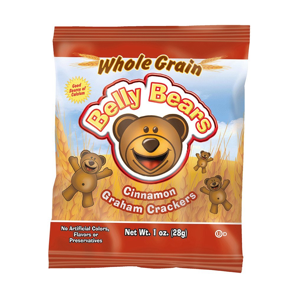 Readi-Bake BeneFIT 200ct Whole Grain Belly Bears Animal Cracker Snacks - Cinnamon Graham Flavor, 1 Ounce Individual Packs (Perfect for School Lunches, Road Trips & Healthy On-the-Go Snacking)
