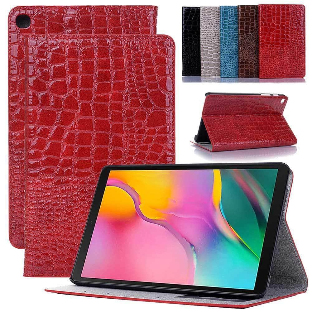 Ultra Slim Smart Cover for Samsung Galaxy Tab A 8.0 (2019) SM-T290/SM-T295 - Crocodile Pattern Case - Perfect for Work, Travel & Home Use