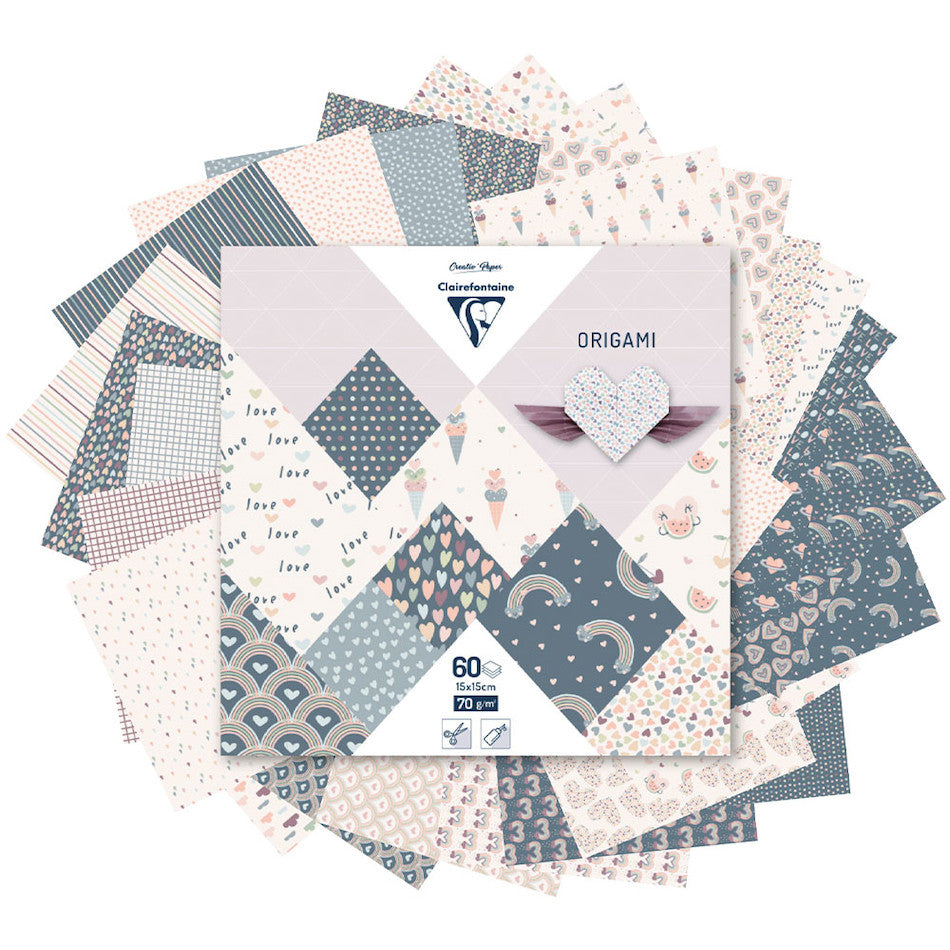 Clairefontaine Origami Paper Set - 60 Sheets 15x15cm (6x6 Inches) Premium Quality for DIY Crafts, Kids Art Projects & Gift Wrapping