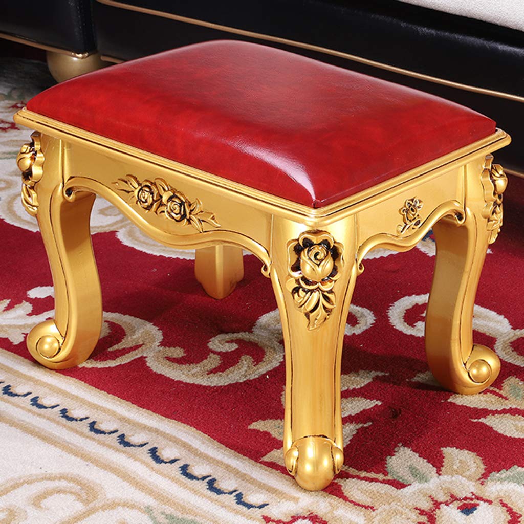 ZYIFAN Vanity Stool with Thick Padded Cushion - Makeup Bench & Dressing Stool with ABS Legs - Easy-to-Clean Faux Leather Upholstery - Perfect for Bedroom, Bathroom & Piano Seating