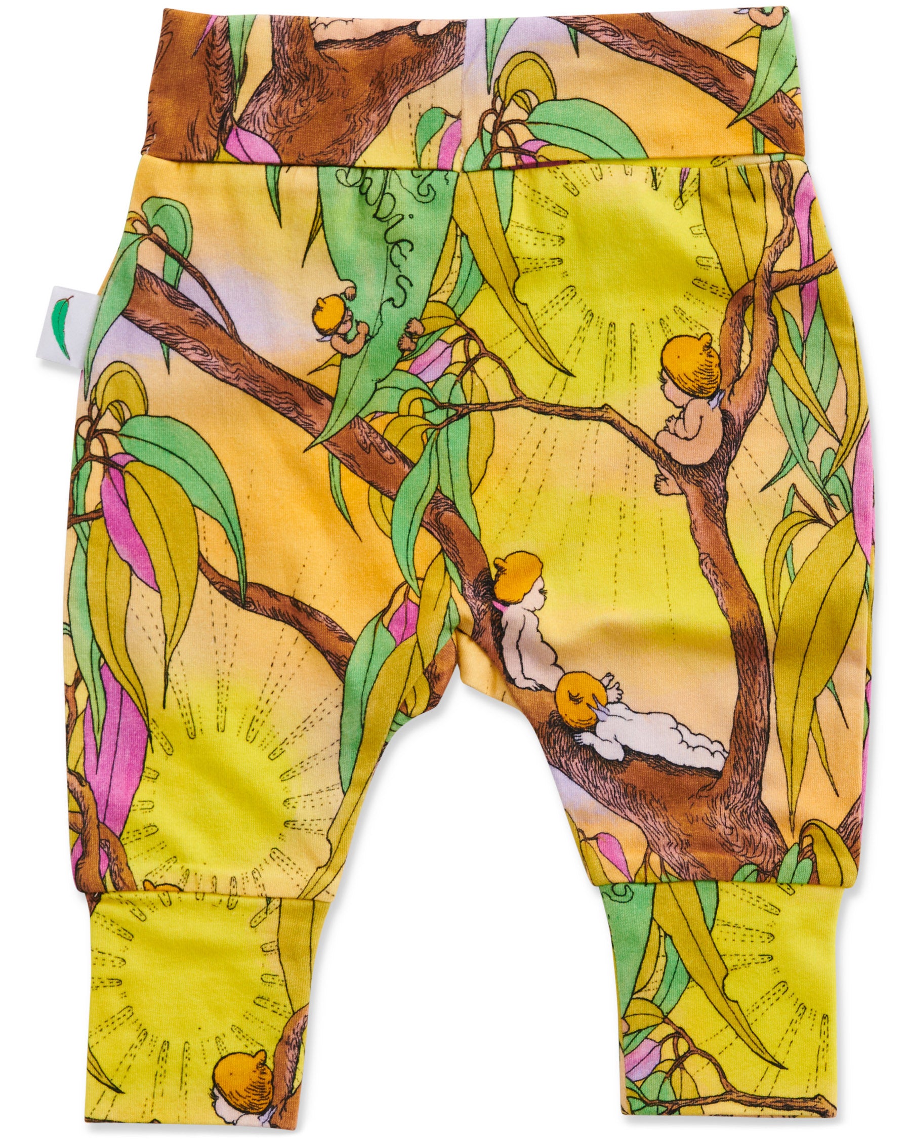 Kip&Co x May Gibbs Sunrise Delight Organic Cotton Drop Crotch Pants - Comfortable Loungewear for Women, Perfect for Yoga, Home Relaxation & Casual Outings