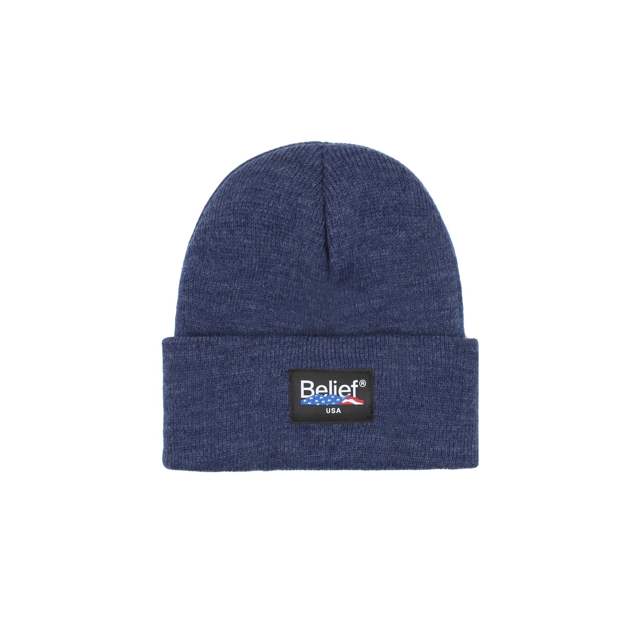 Belief NYC United Beanie - Stylish Denim Heather Knit Hat for Men & Women | Perfect for Winter, Outdoor Activities & Streetwear Fashion