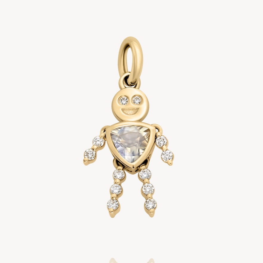 June Boy Lulu & Lox Charm Moonstone Pendant Necklace - Elegant Moonstone Jewelry for Women - Perfect for Everyday Wear, Gift Giving & Special Occasions