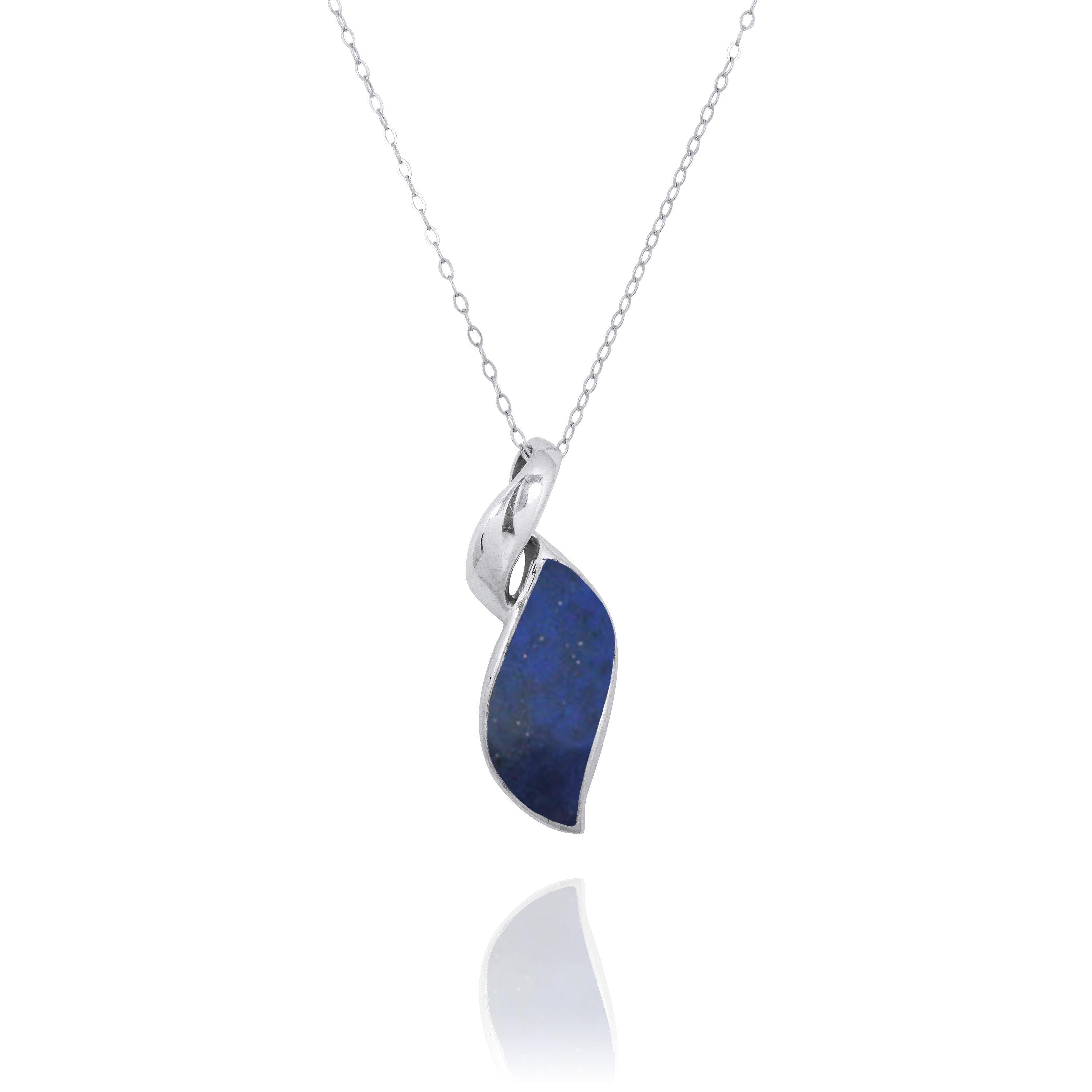 Modern Sterling Silver Hebrew Letter Yud Pendant with Genuine Lapis - Elegant Jewish Jewelry for Daily Wear & Special Occasions