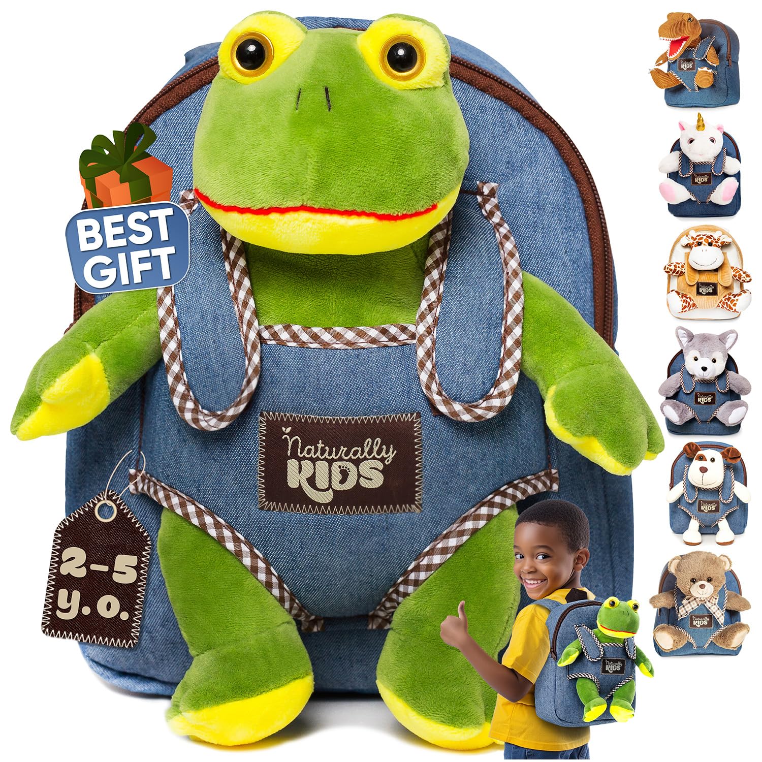 Cute Frog Backpack for Kids 3-5 Years Old | Plush Stuffed Animal Toy & Fun Gift for Toddlers Boys & Girls | Perfect for School, Travel & Playtime Adventures
