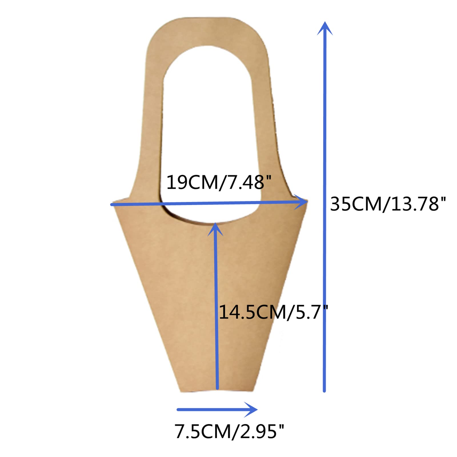 20pcs Kraft Paper Flower Gift Bags with Handles - Small Size Bouquet Wrapping Bags for Wedding, Baby Shower & Home Decoration - Eco-Friendly Gift Packaging for Parties & Events