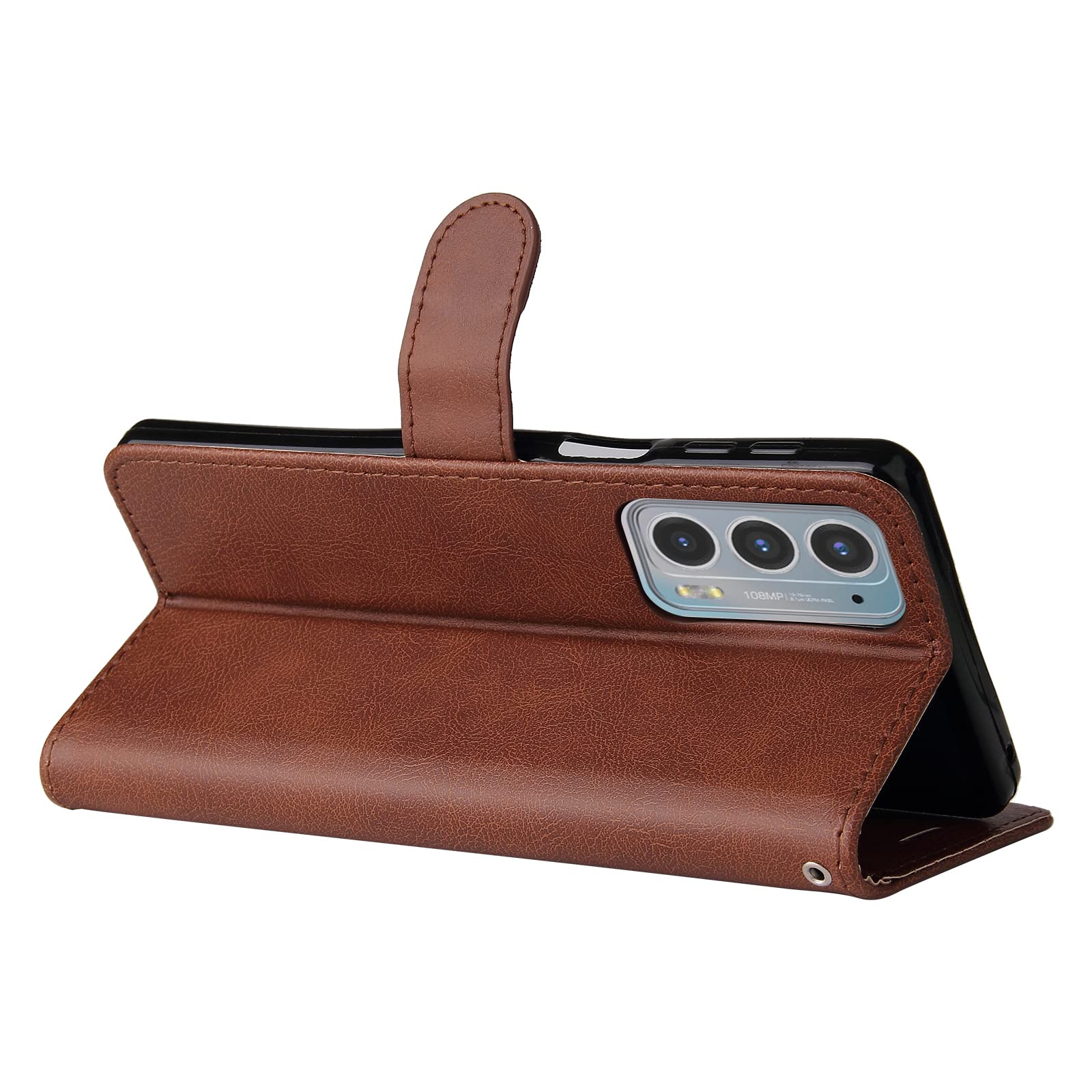 Motorola Moto Edge 20 Wallet Case with Card Holder - Brown for Daily Essentials