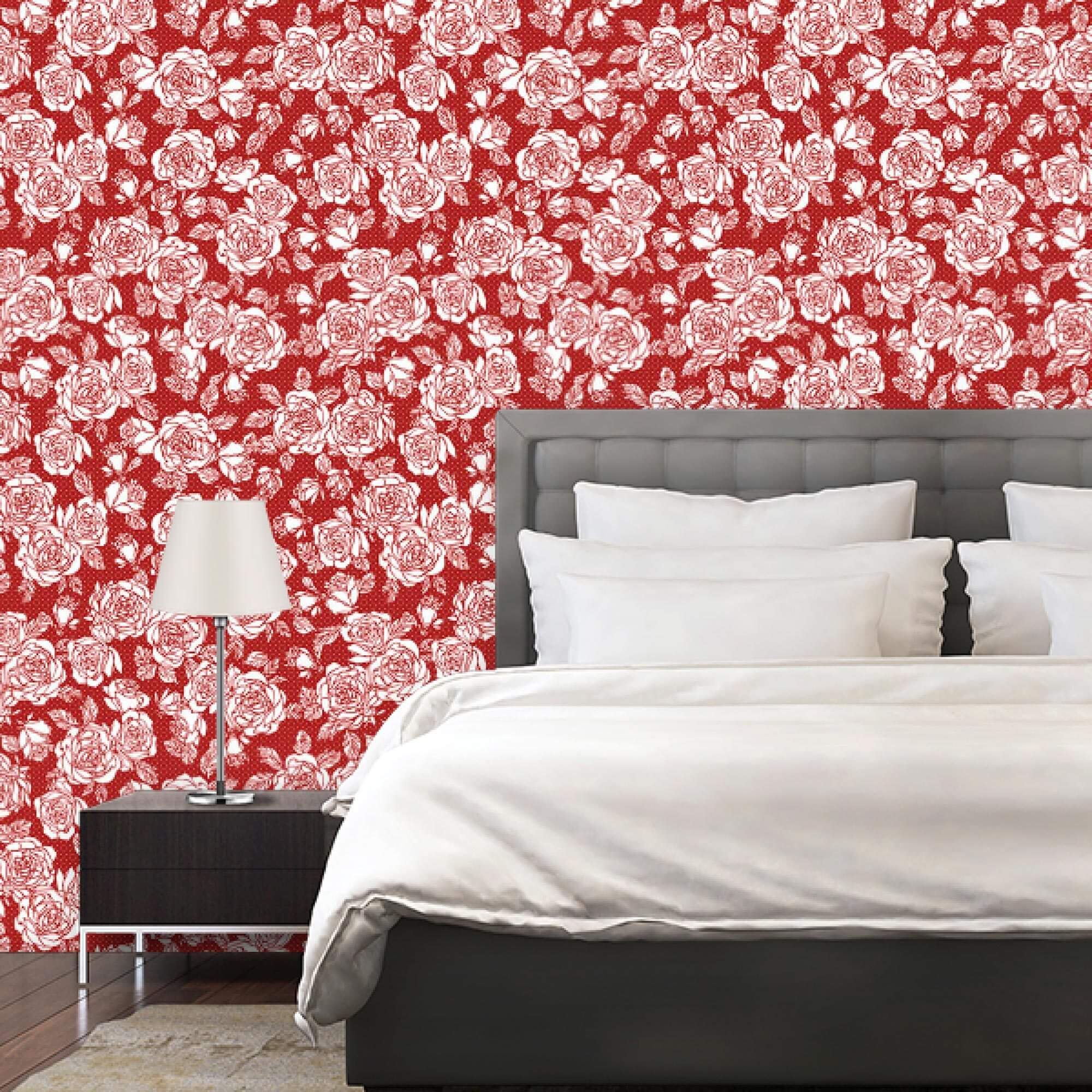 White Textured Floral Peel and Stick Removable Wallpaper - Self-Adhesive Decorative Wall Covering for Bedroom, Living Room & Home Decor