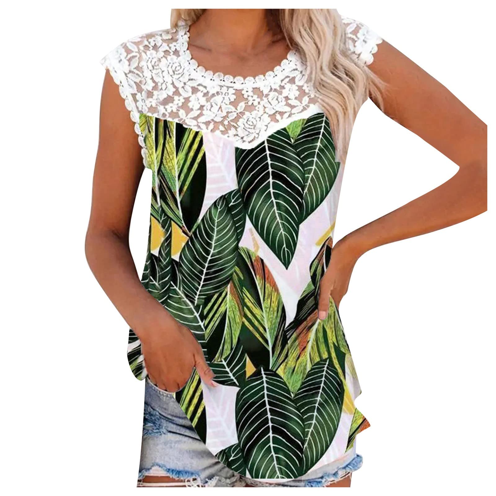 Pxloco Women's Plus Size White Tank Top - Casual Sleeveless Blouse for Summer