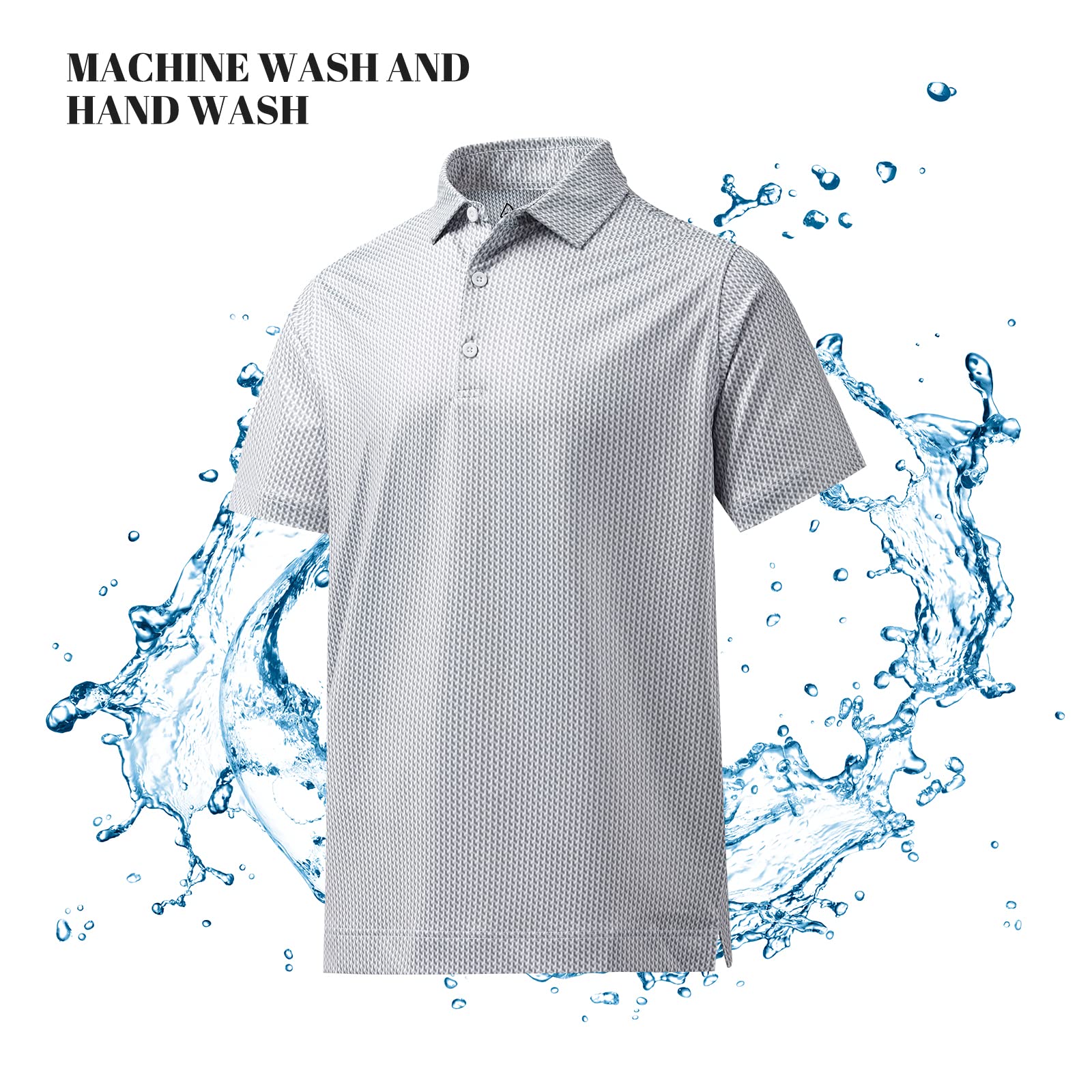 DEOLAX Men's Fashion Print Golf Polo Shirts - Quick Dry, Moisture Wicking, Short Sleeve, Funny Design - Perfect for Golf, Casual Wear & Outdoor Activities