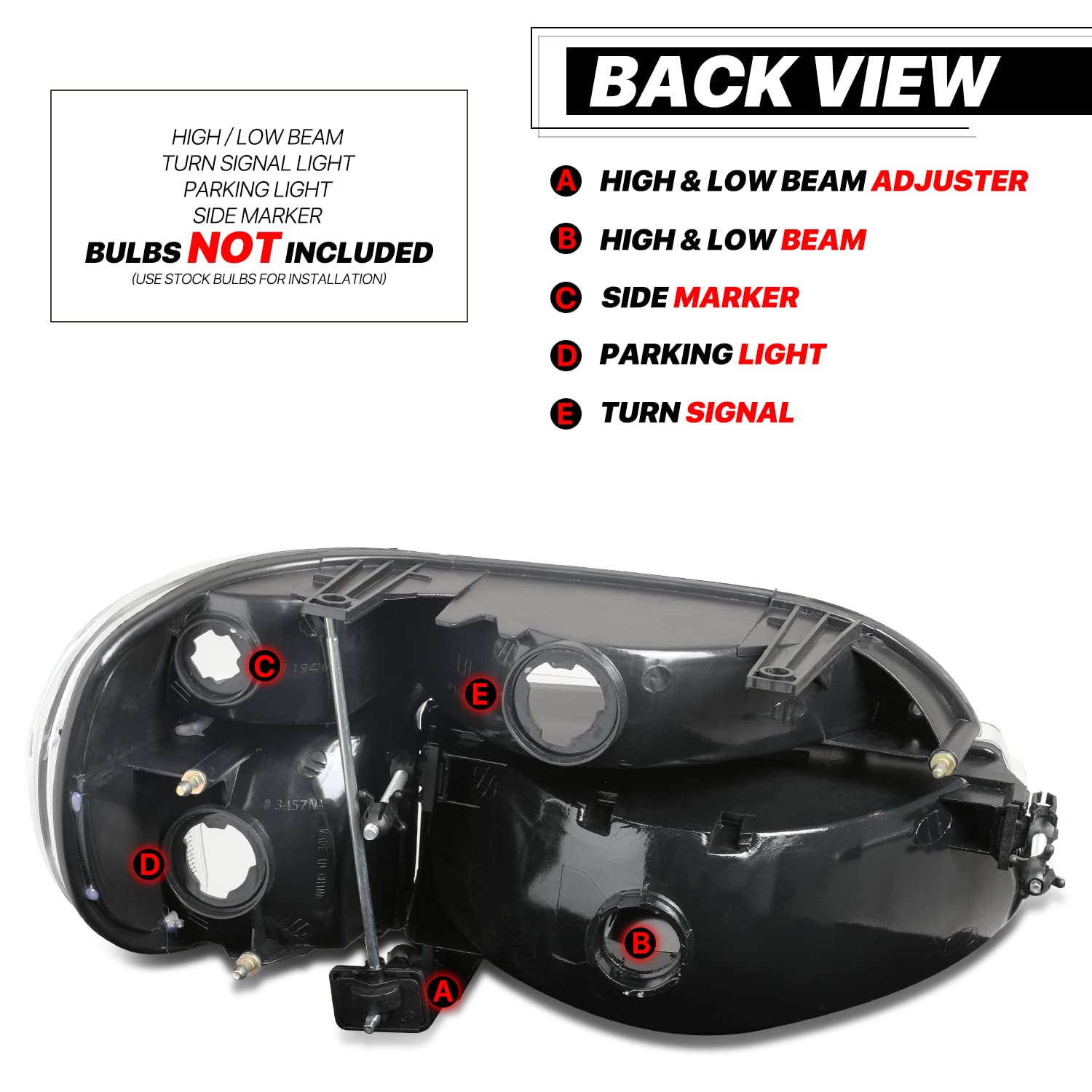 M-AUTO Left & Right Headlight Assembly for 95-01 Ford Explorer & 97 Mercury Mountaineer - OE Style Chrome Housing with Clear Corner - Driver & Passenger Side Headlights - Perfect for Night Driving & Off-Road Adventures